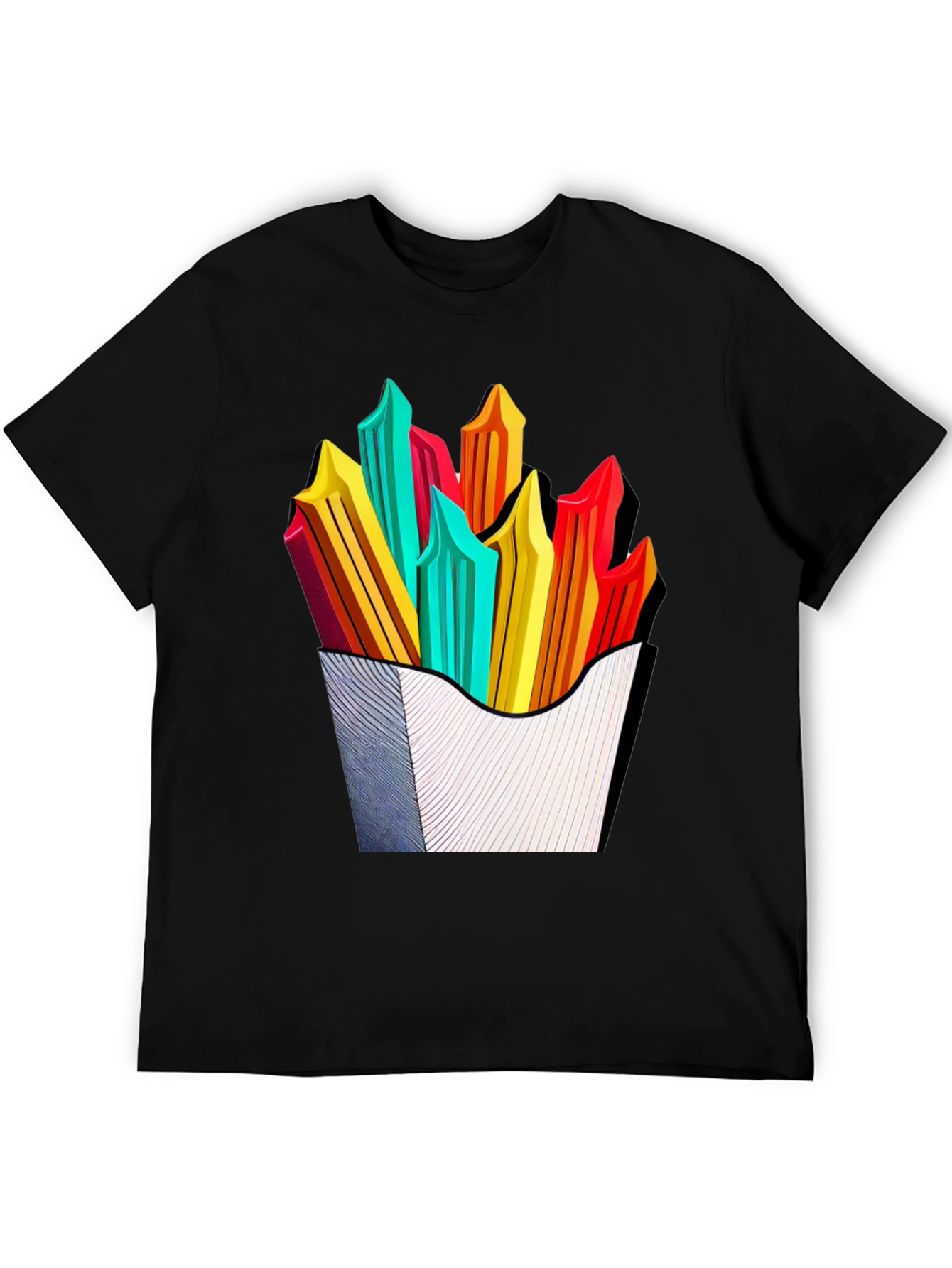 Black Funky Fries Graphic Tee - Stylish Unisex T-Shirt view 5