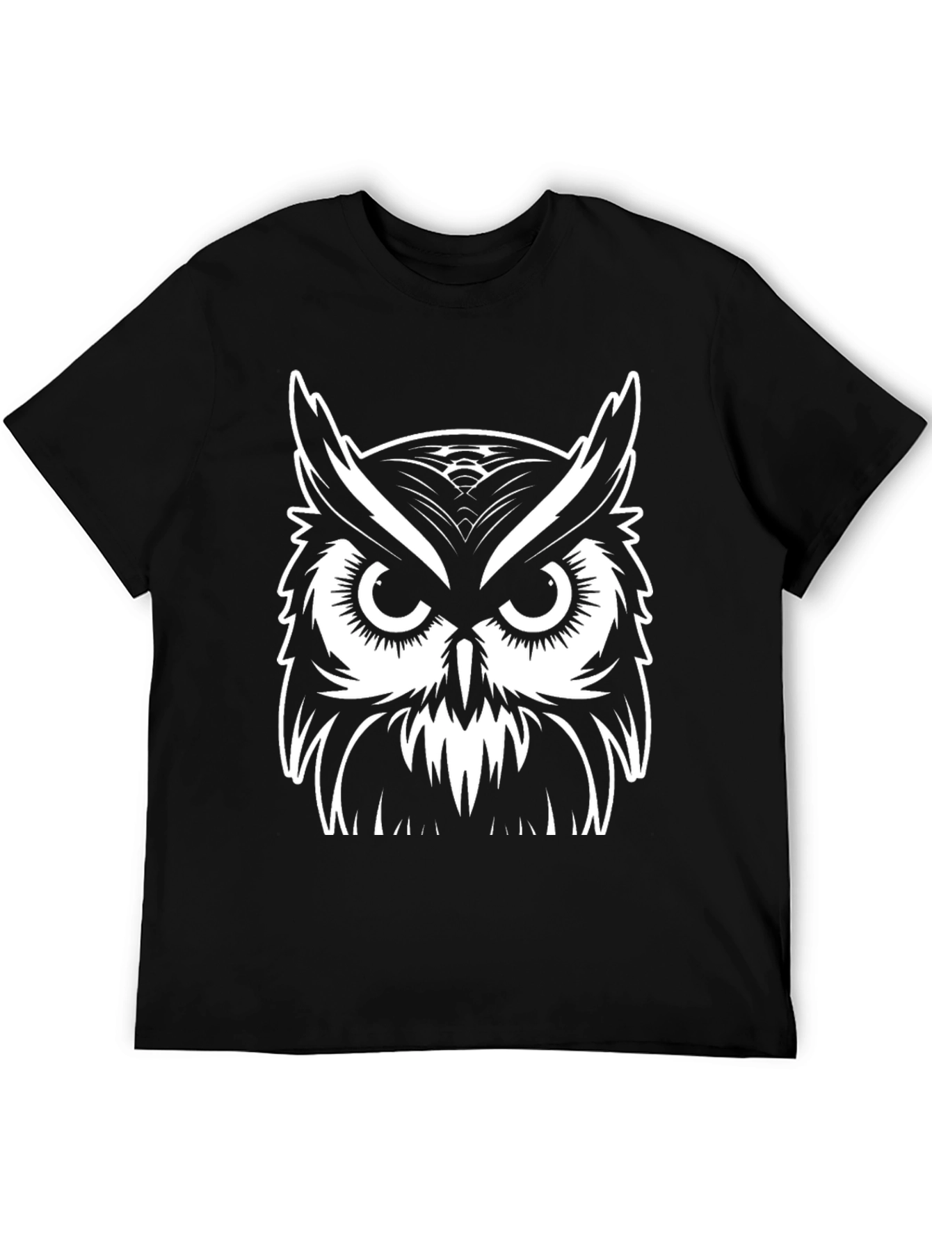 Owl Graphic Tee - Black Cotton T-Shirt - 5