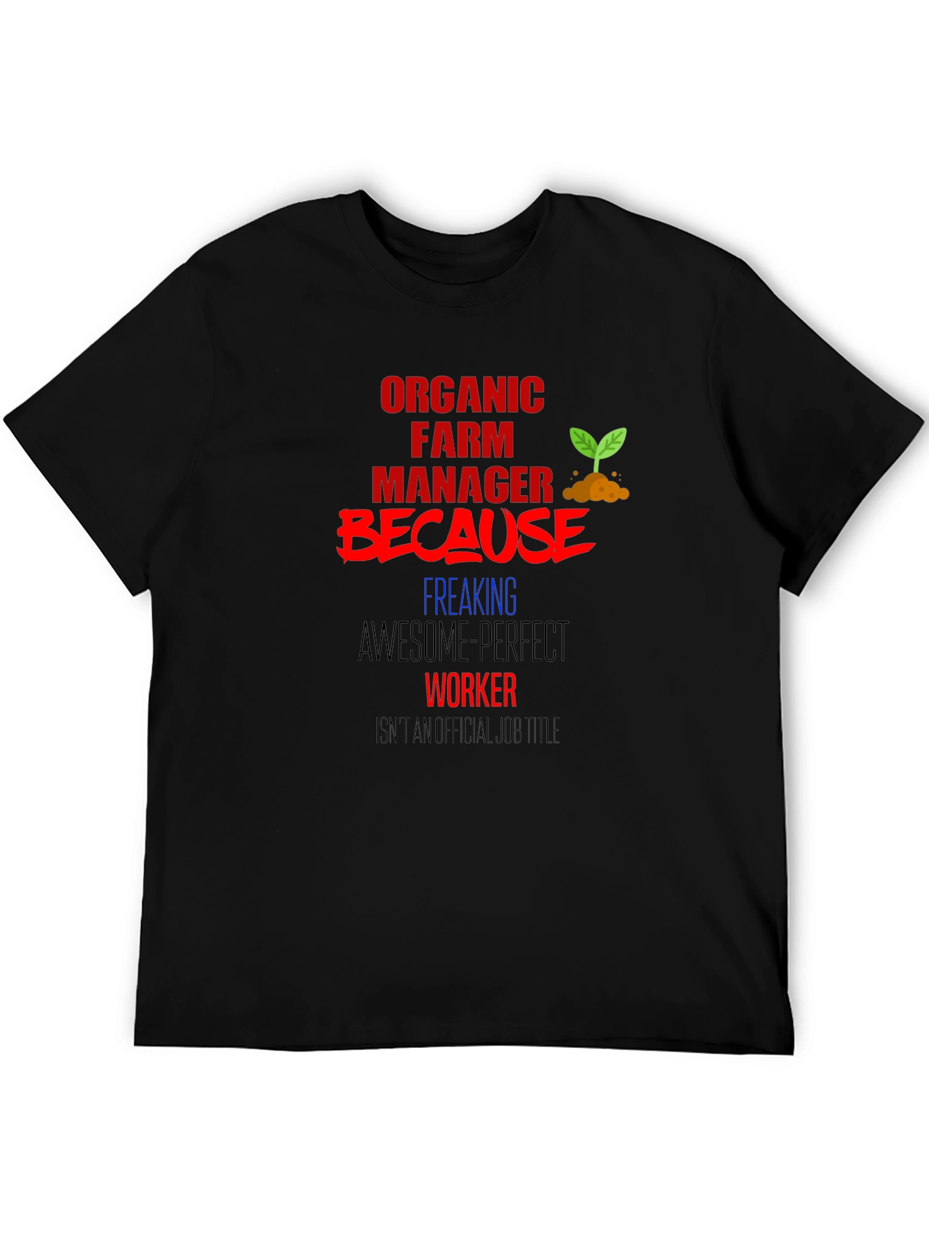 Black Organic Farm Manager Graphic Tee view 5