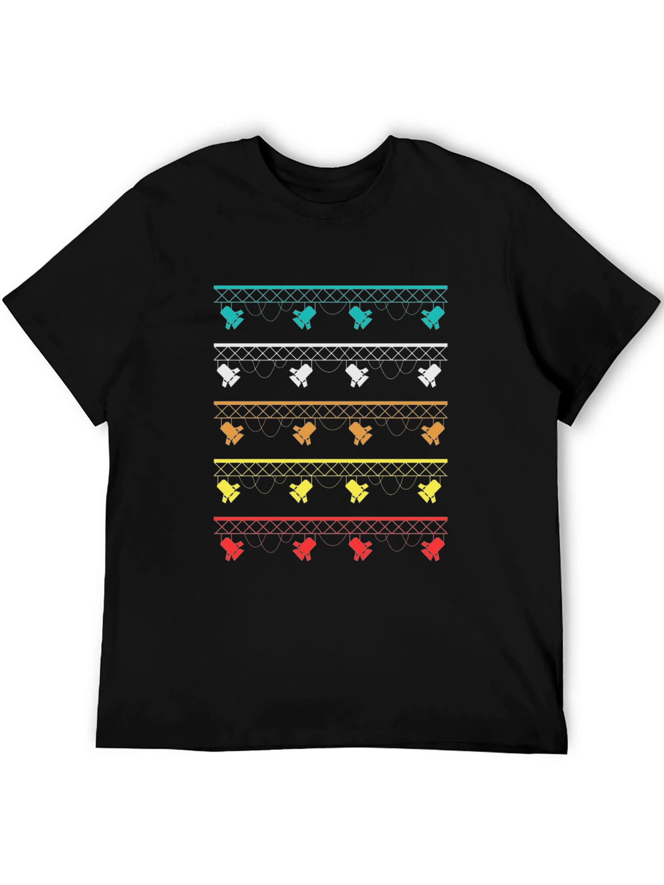 Black Spotlight Holiday Pattern T-Shirt view 5