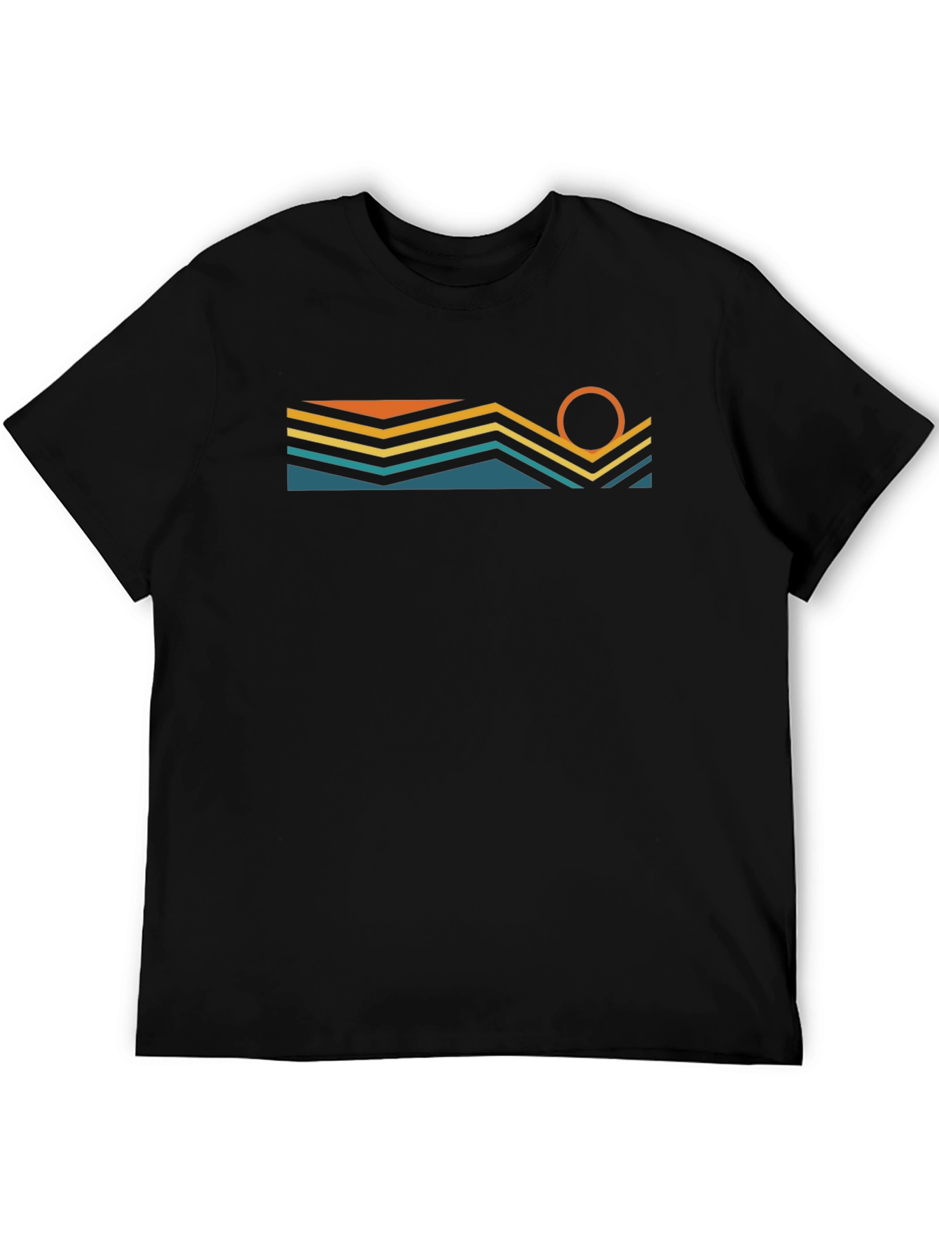 Black Retro Horizon Graphic T-Shirt view 5
