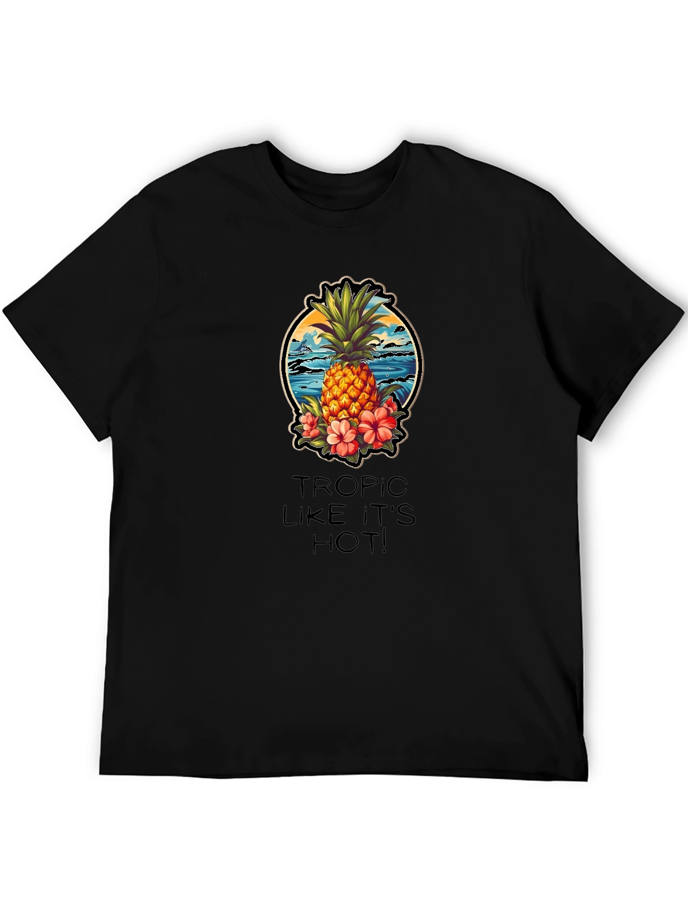 Black Tropical Pineapple Graphic Tee - Tropic Like It's Hot! view 5