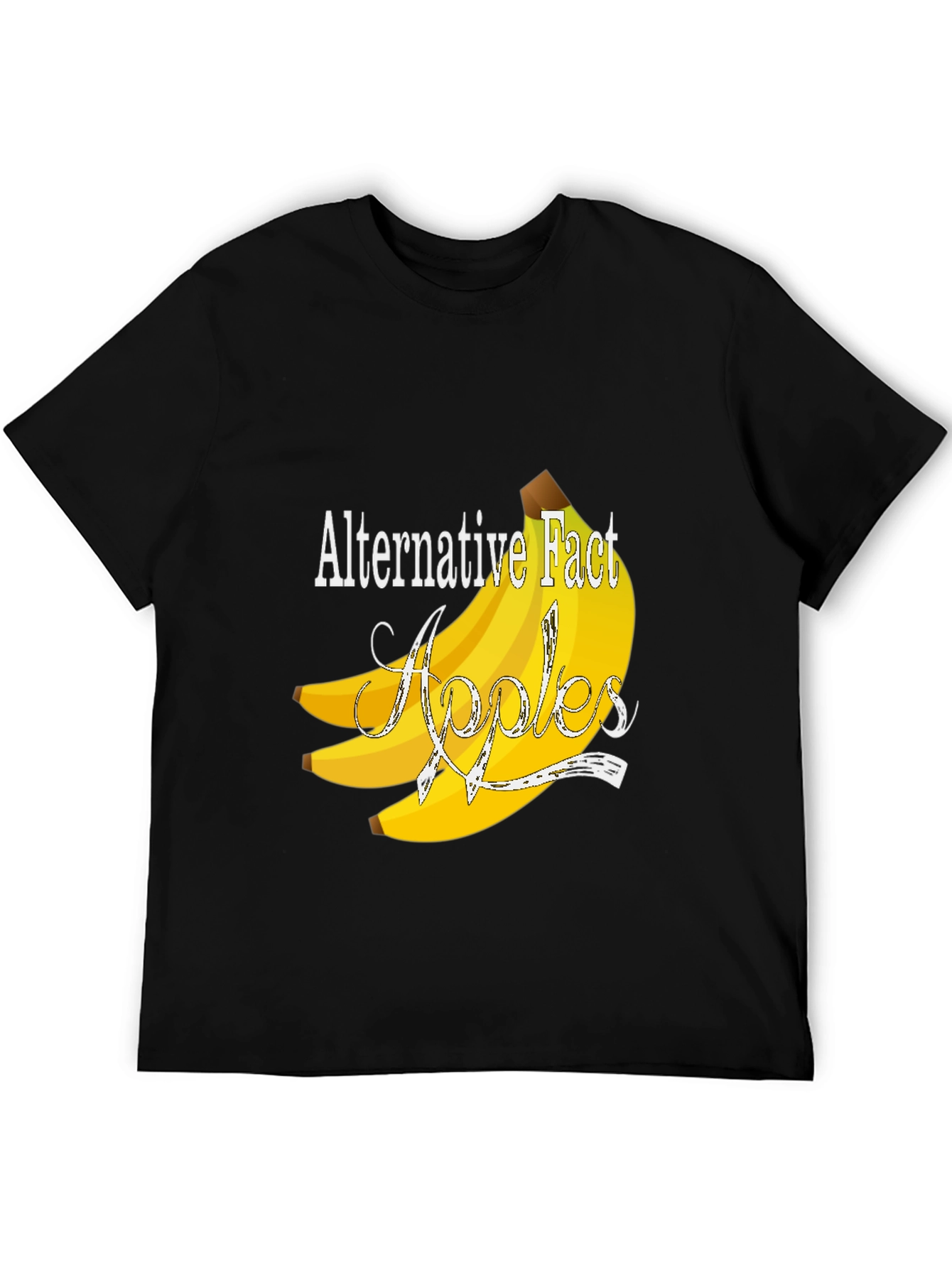 Black Alternative Fact Apples T-Shirt - Funny Banana Tee view 5