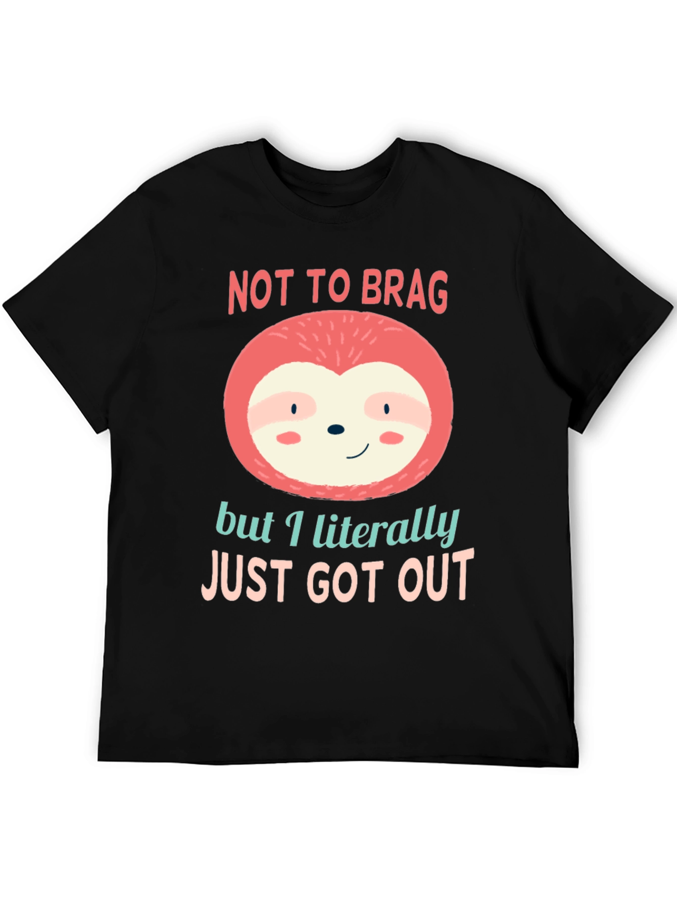 Black Not to Brag Sloth T-Shirt view 5