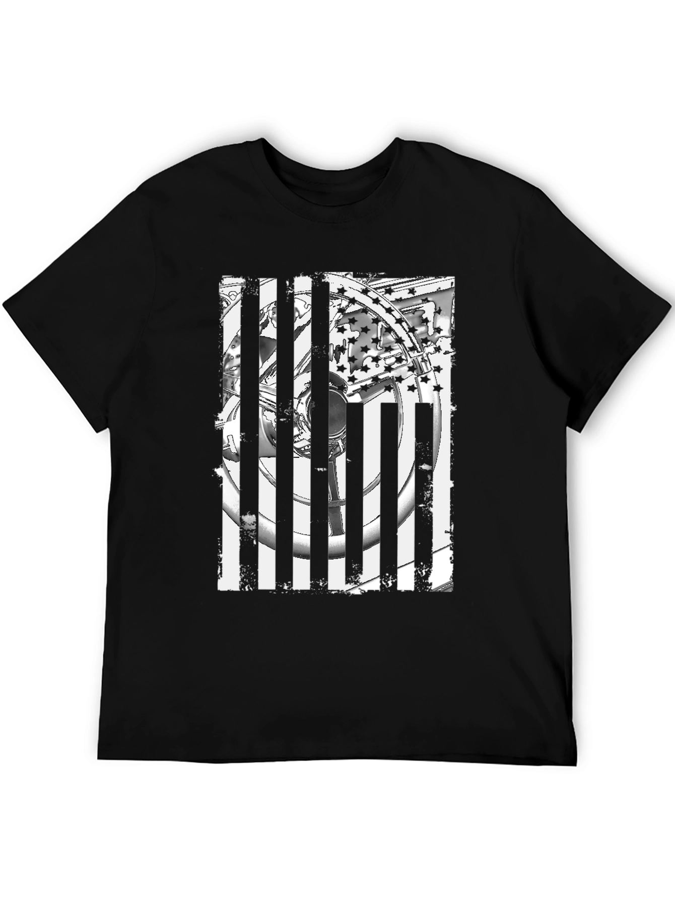 Black Patriotic Wheel T-Shirt view 5
