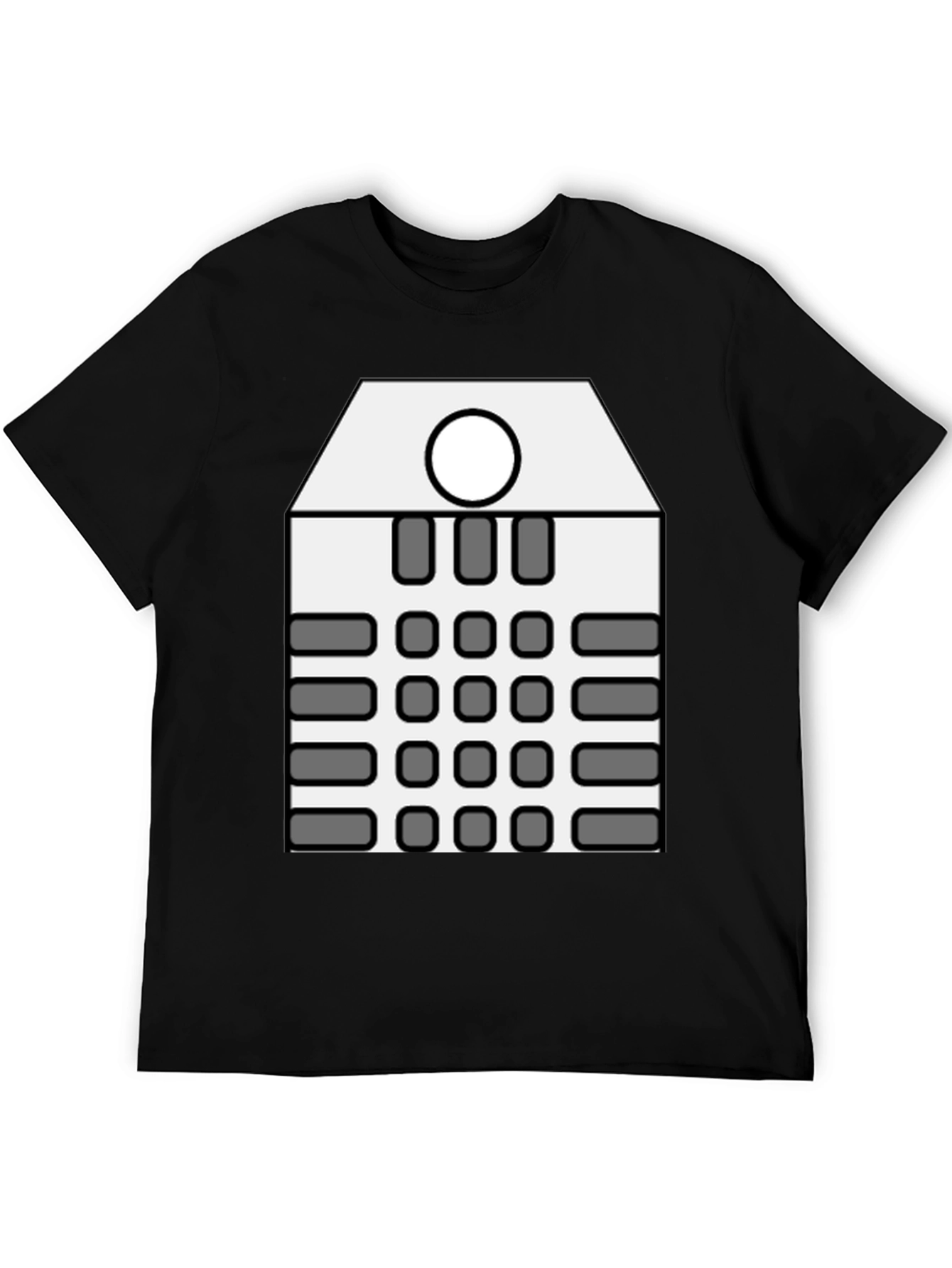 Black Geometric Grid Graphic Tee - Modern Minimalist Design view 5