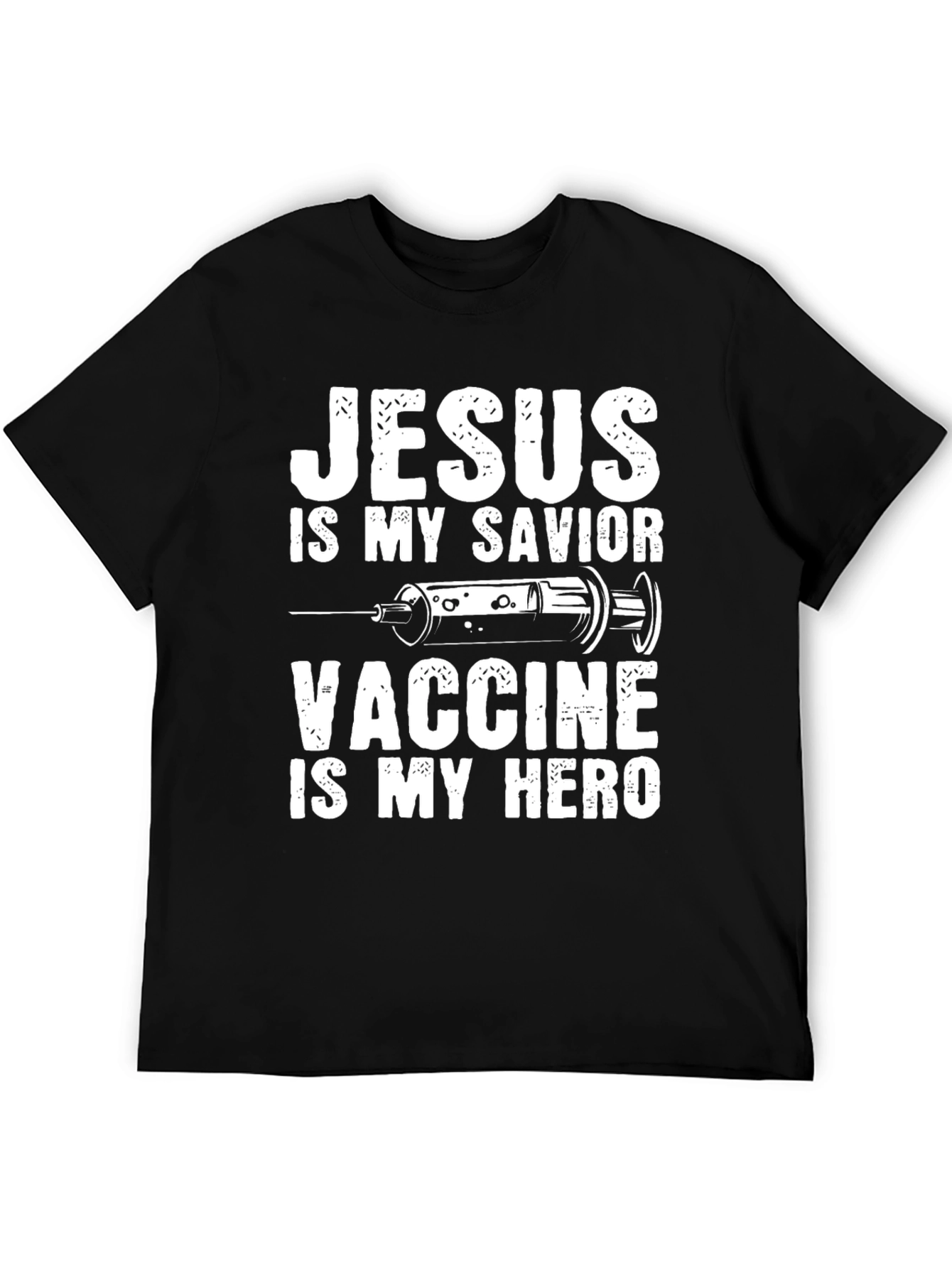 Jesus is my Savior, Vaccine is my Hero Graphic Tee - 5