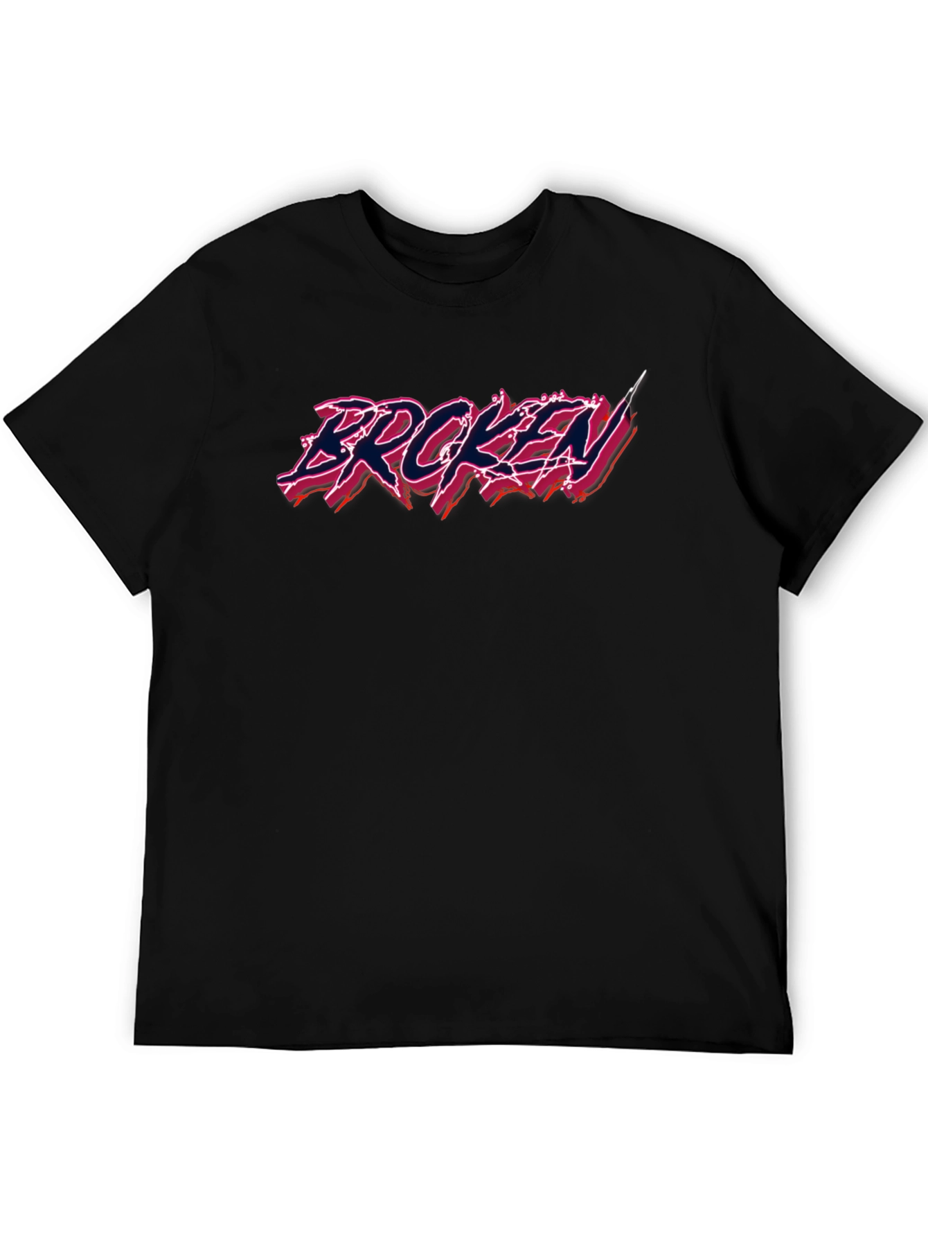 Black Broken Graphic Tee - Edgy Streetwear view 5