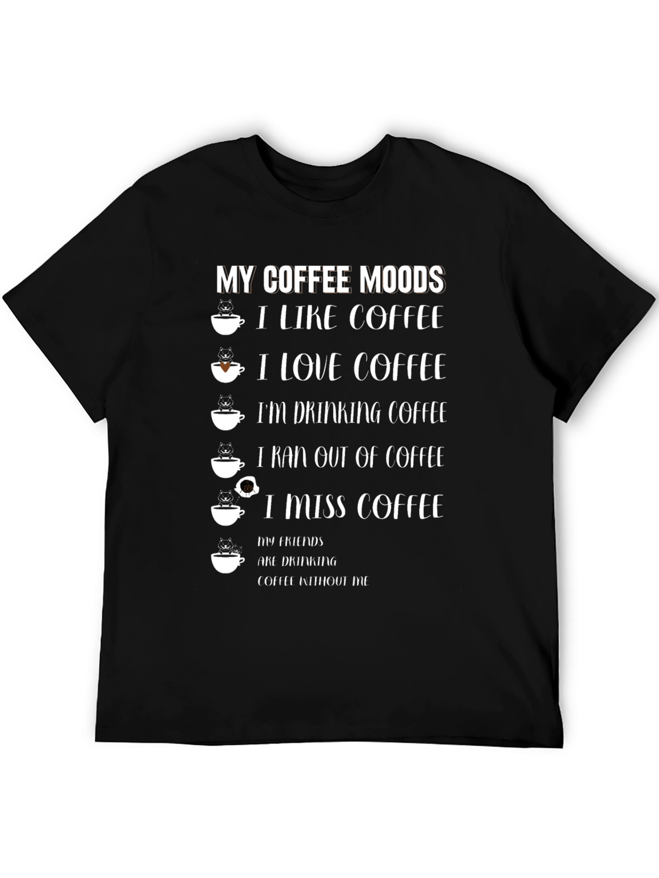 Black Coffee Moods Graphic T-Shirt view 5
