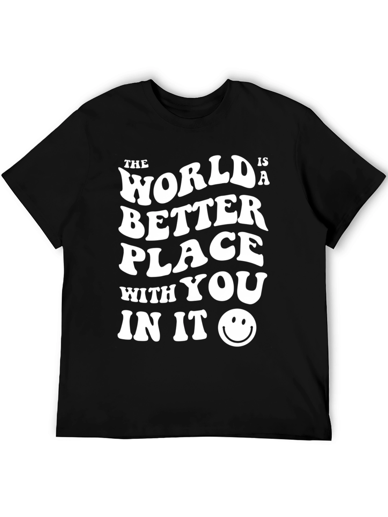 Black World Better With You Black Graphic Tee view 5