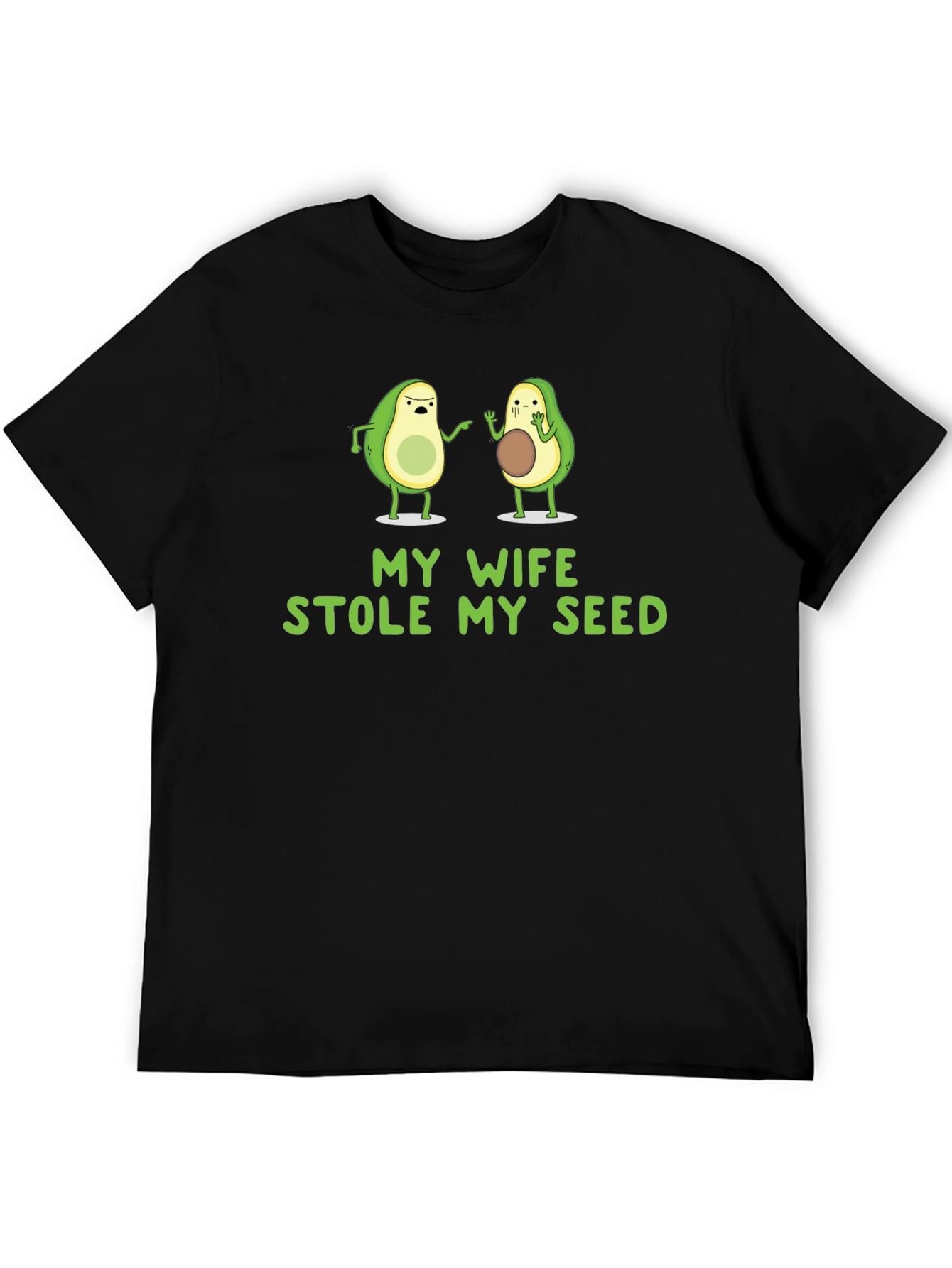 Black Funny Avocado T-Shirt - My Wife Stole My Seed view 5