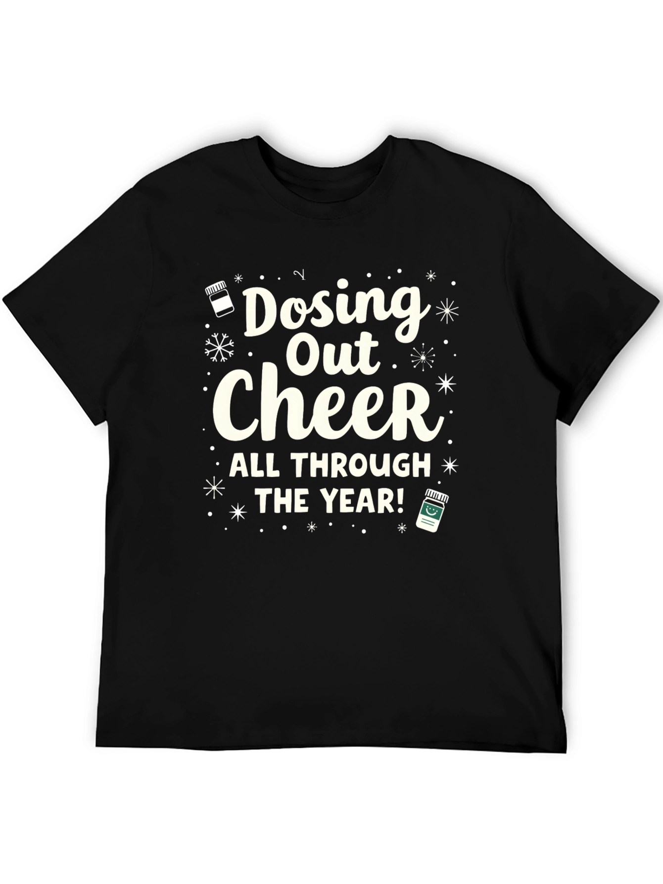 Black Dosing Out Cheer T-Shirt - Holiday Black Tee view 5