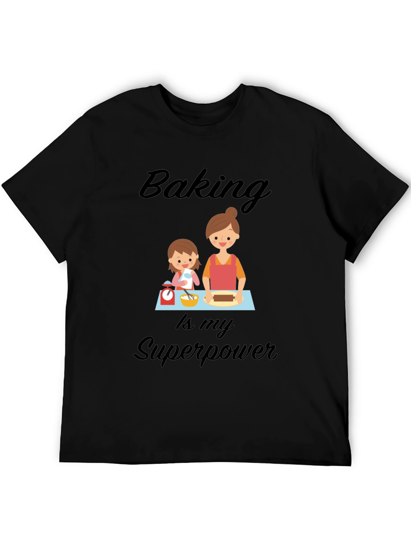 Black Baking is My Superpower Black T-Shirt view 5
