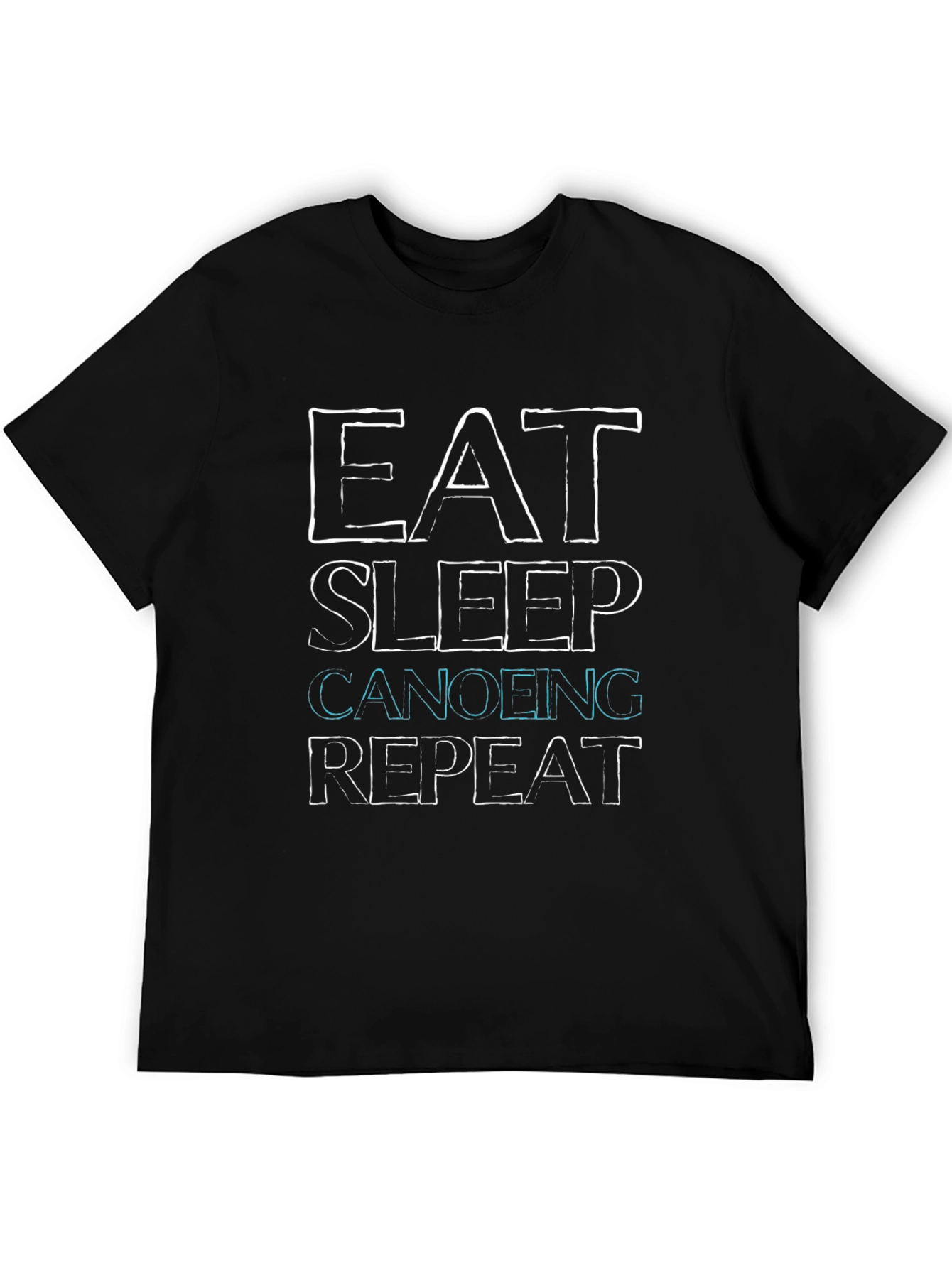Black Eat Sleep Canoeing Repeat Black T-Shirt view 5