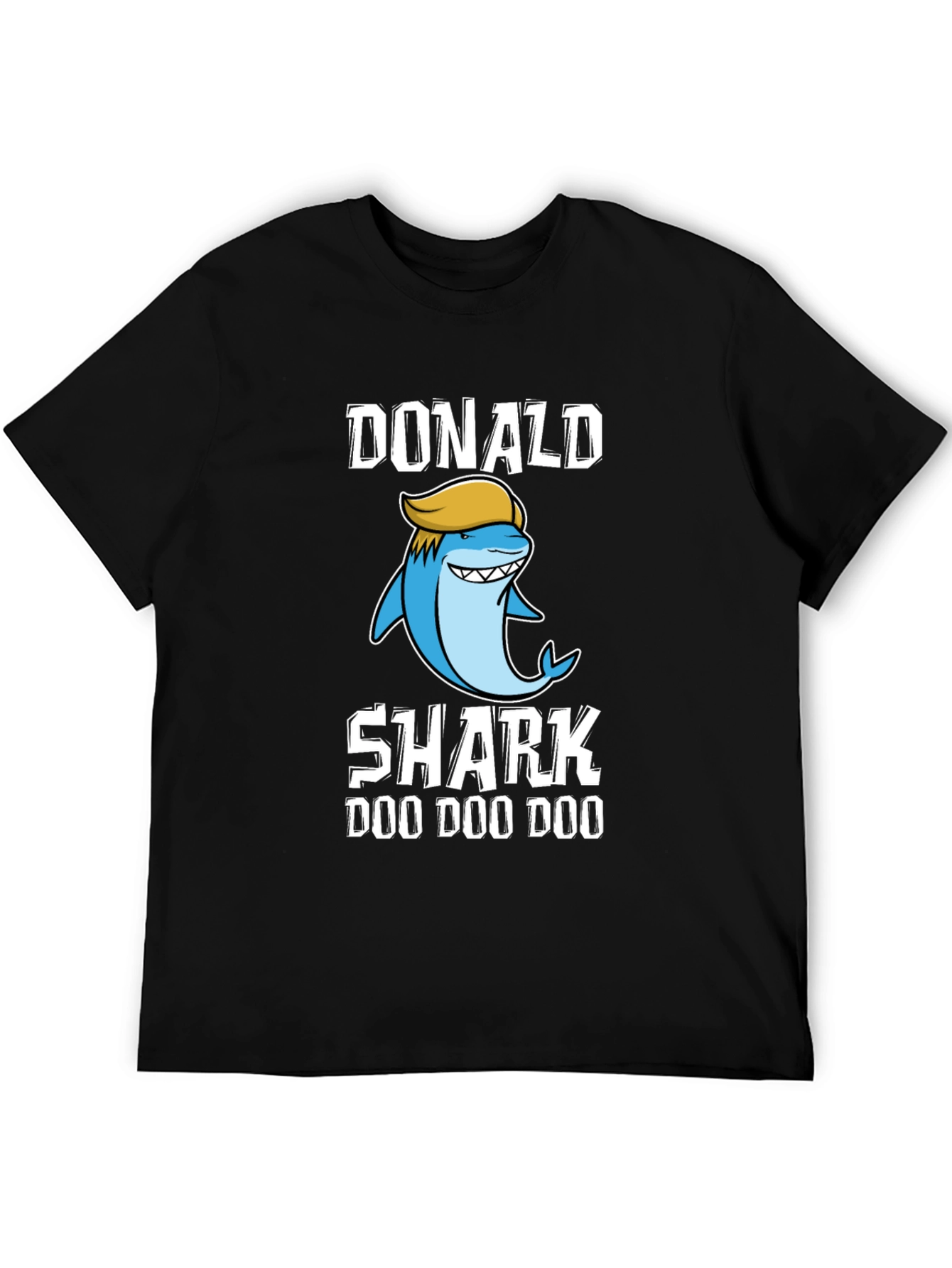 Black Donald Shark T-Shirt - Doo Doo Doo view 5