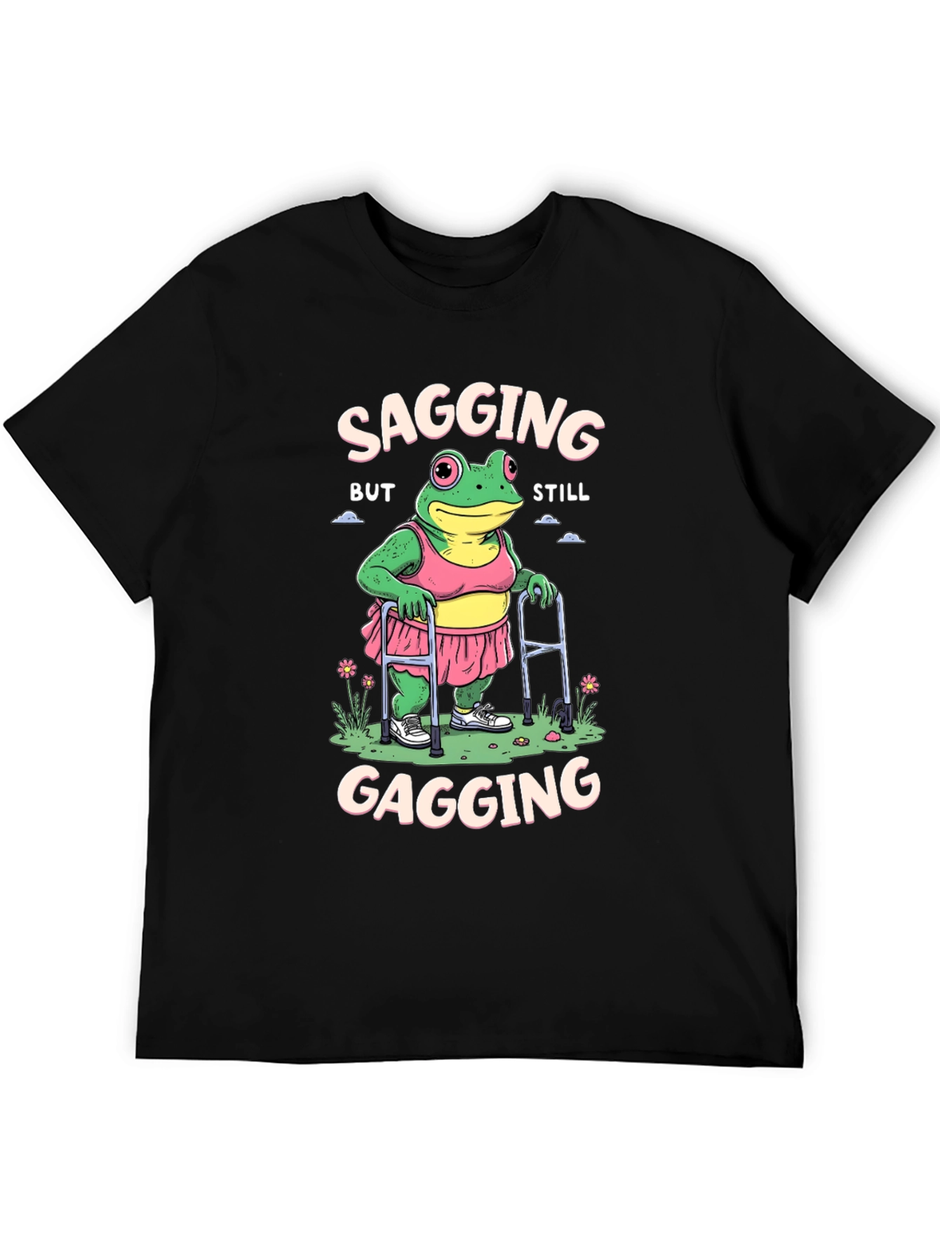 Black Sagging but Still Gagging Frog T-Shirt view 5