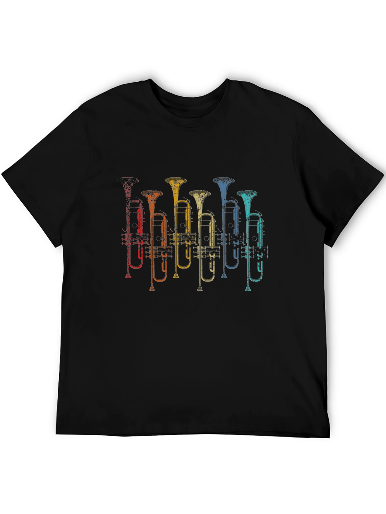 Black Retro Trumpet T-Shirt - Music Lover Tee view 5