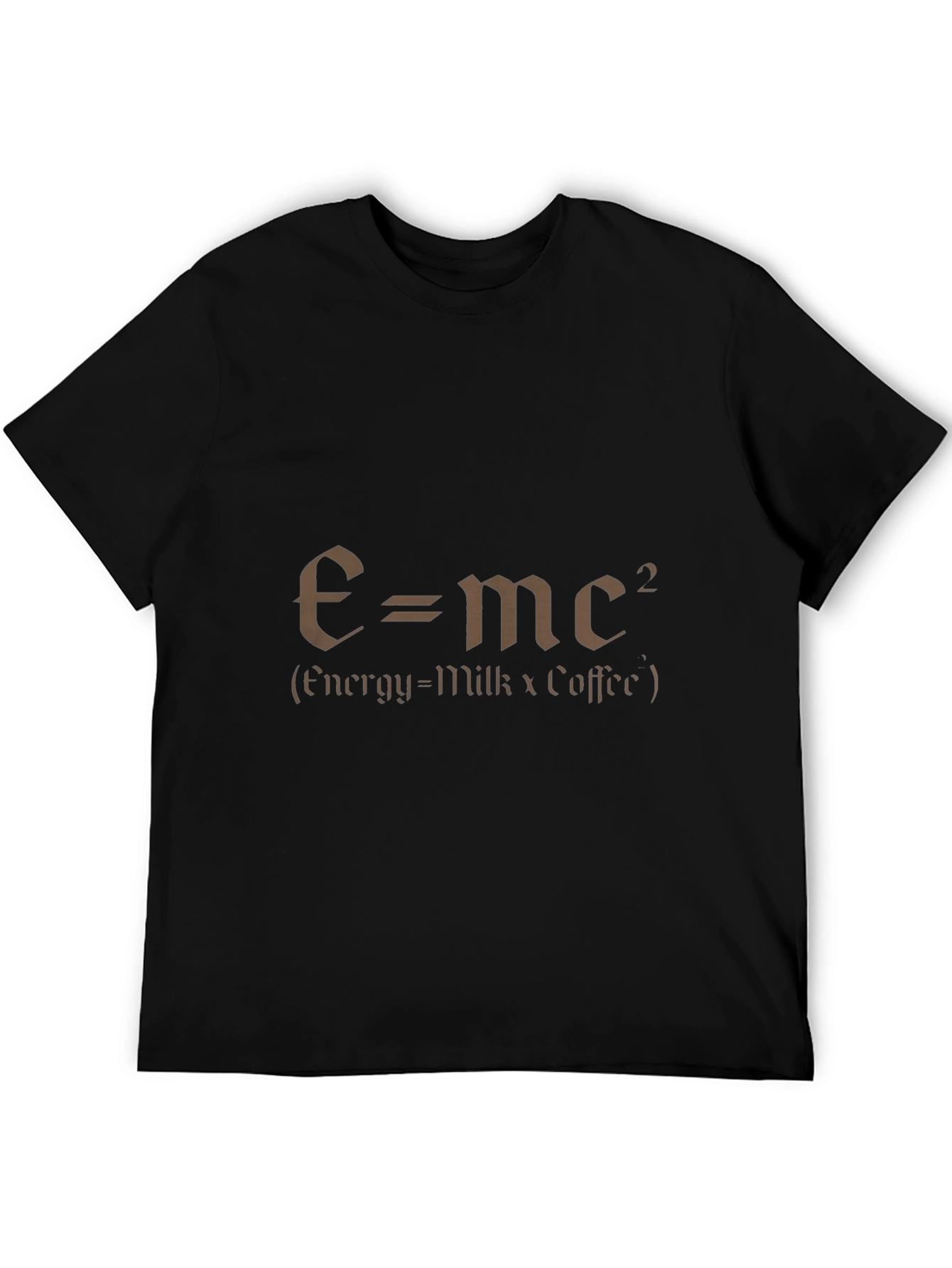 Black Funny E=mc2 T-Shirt - Milk and Coffee view 5