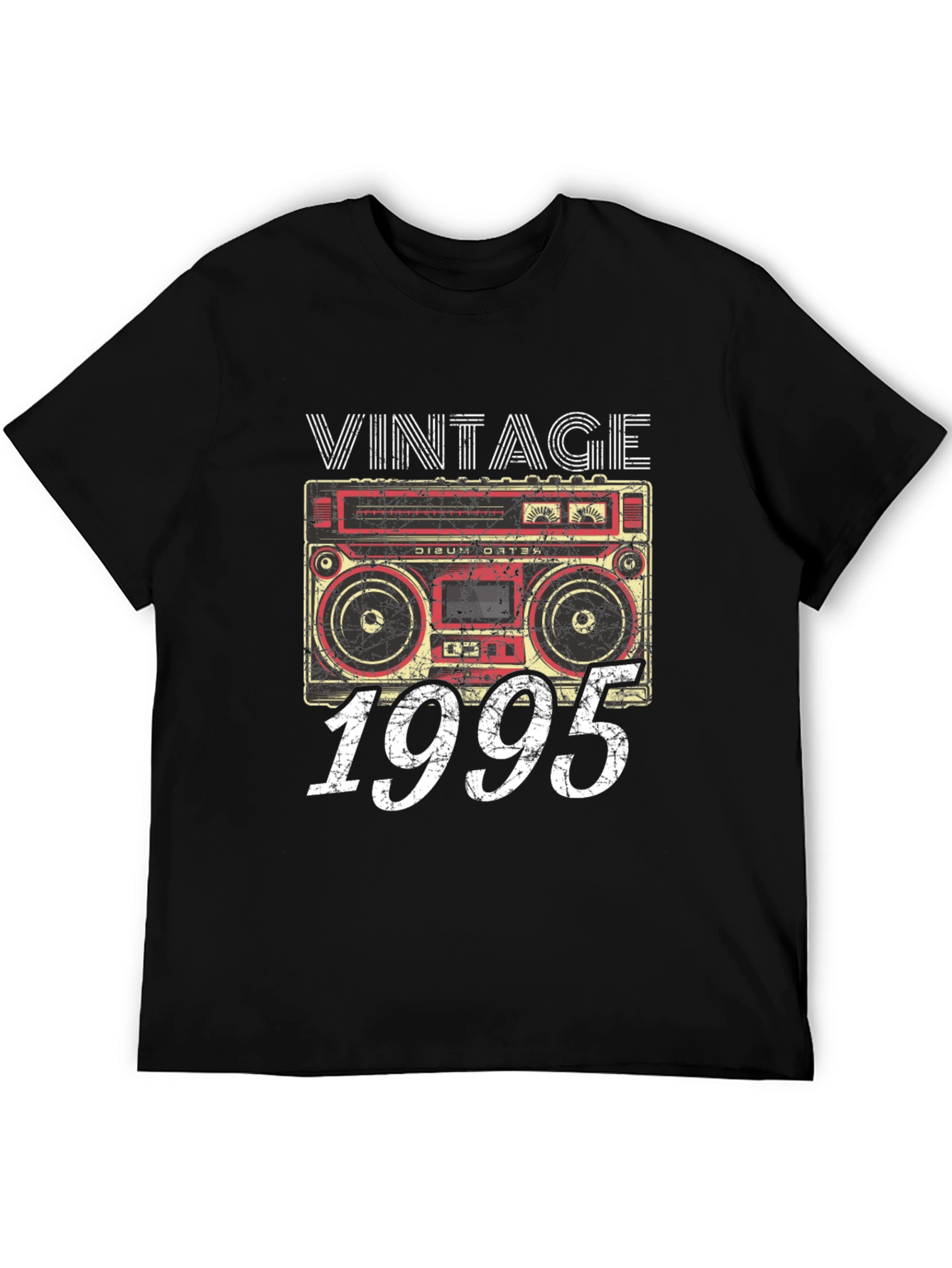Black Vintage 1995 Cassette Player Graphic T-Shirt view 5