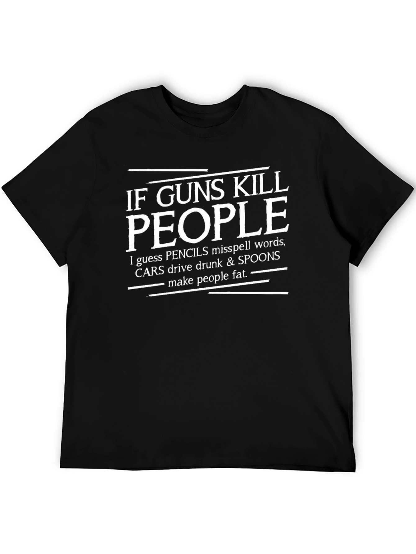 Black If Guns Kill People Funny T-Shirt view 5