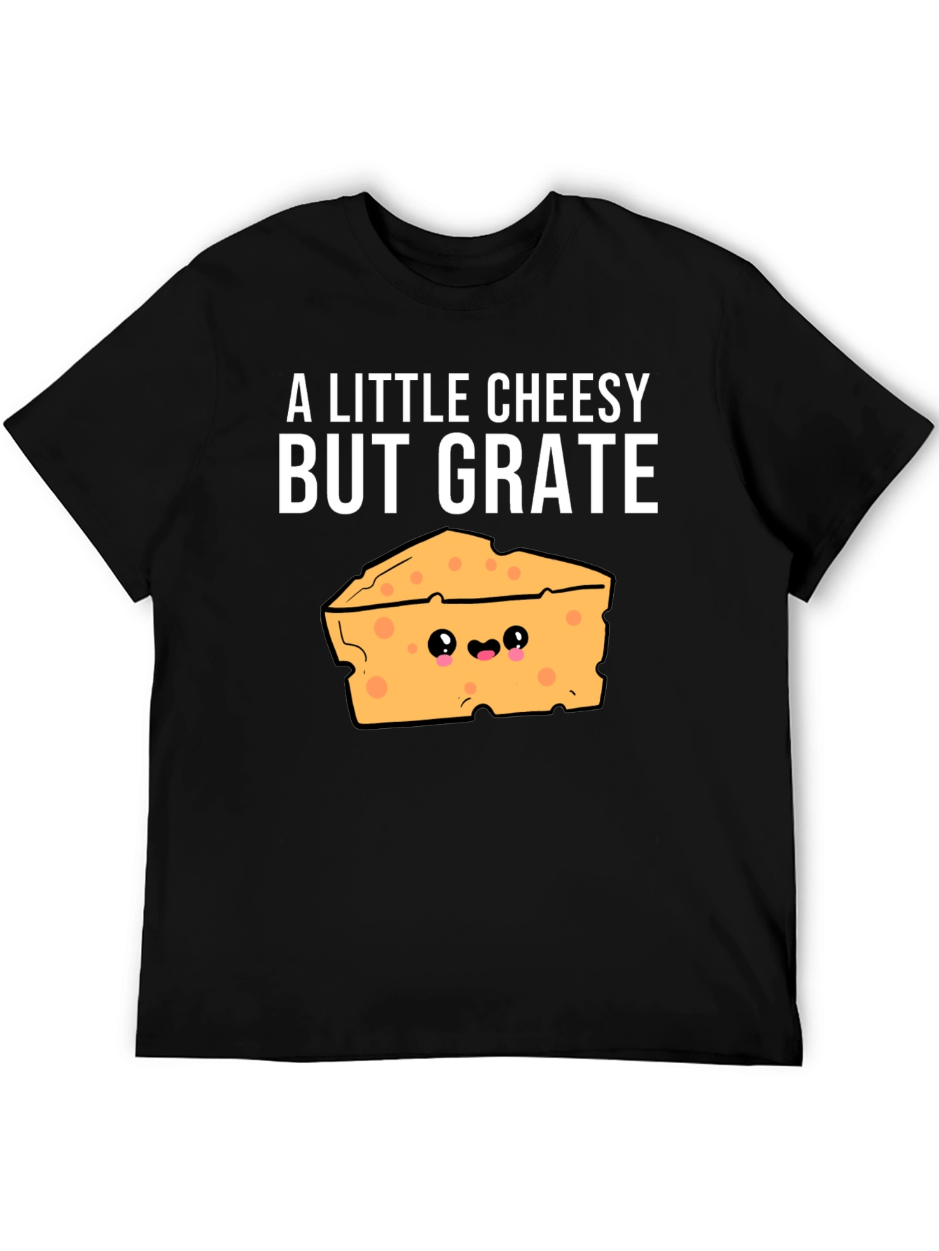 Black Cheesy Pun T-Shirt - A Little Cheesy But Grate! view 5