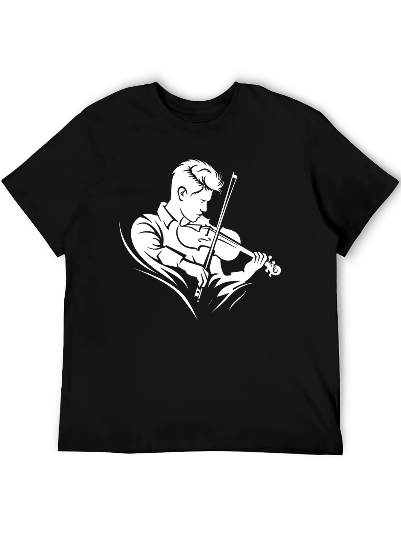 Violinist Graphic Tee - Black Cotton T-Shirt - 5