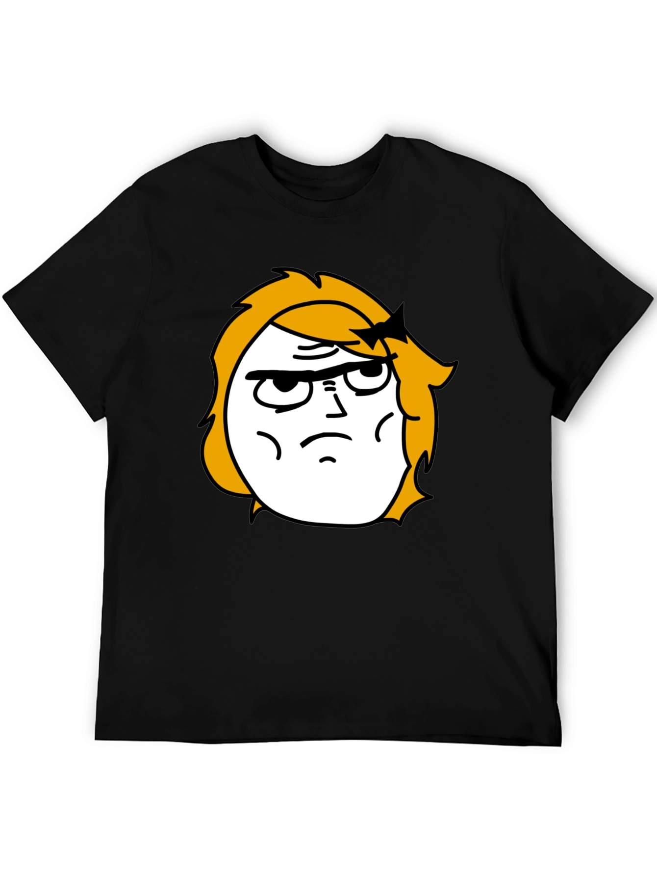 Black Meme Face Graphic Black T-Shirt view 5