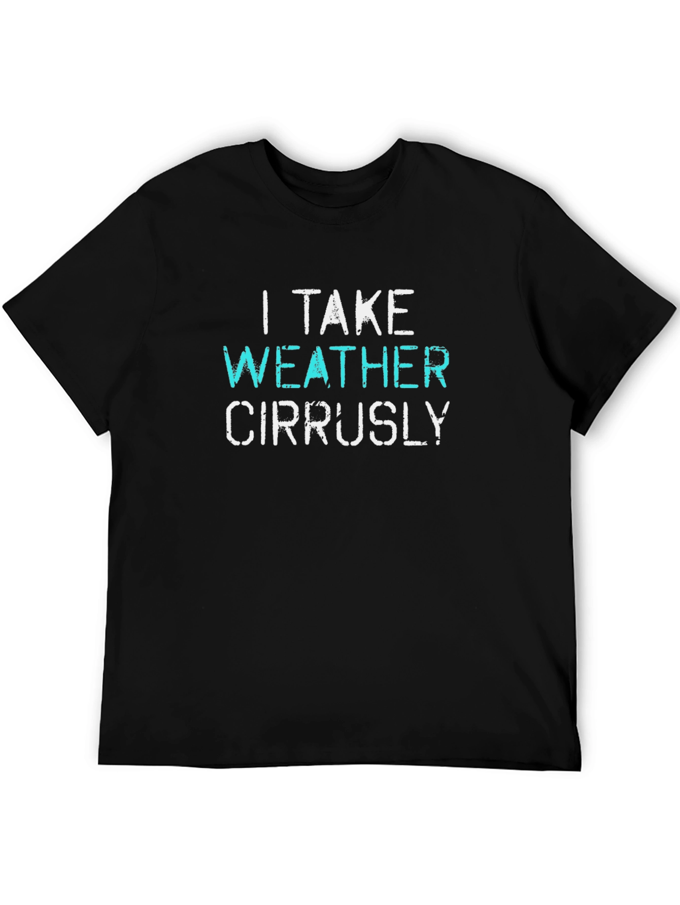 Black Weather Pun Graphic Tee - I Take Weather Cirrusly T-Shirt view 5