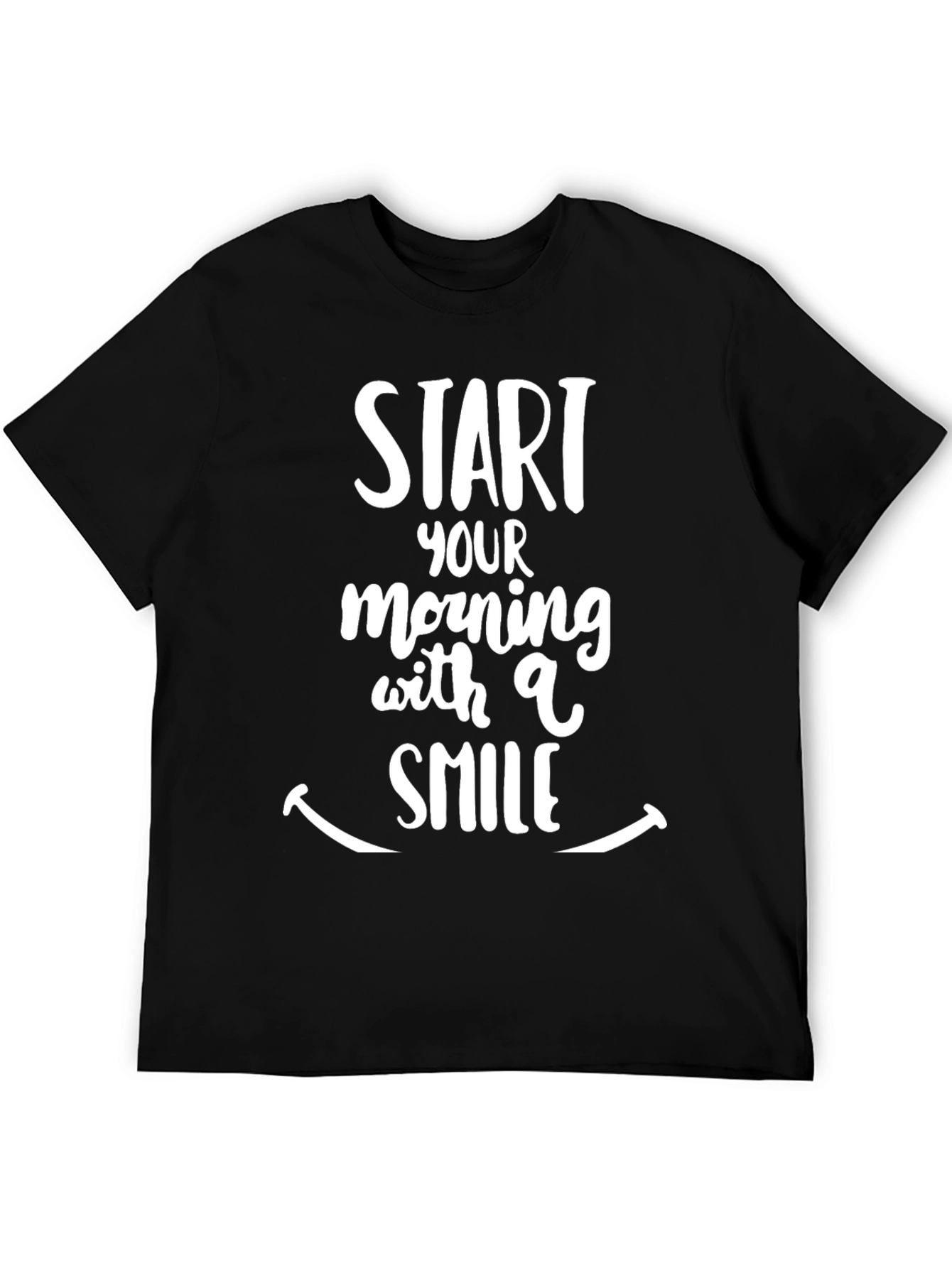 Black Start Your Morning With A Smile Graphic Tee view 5