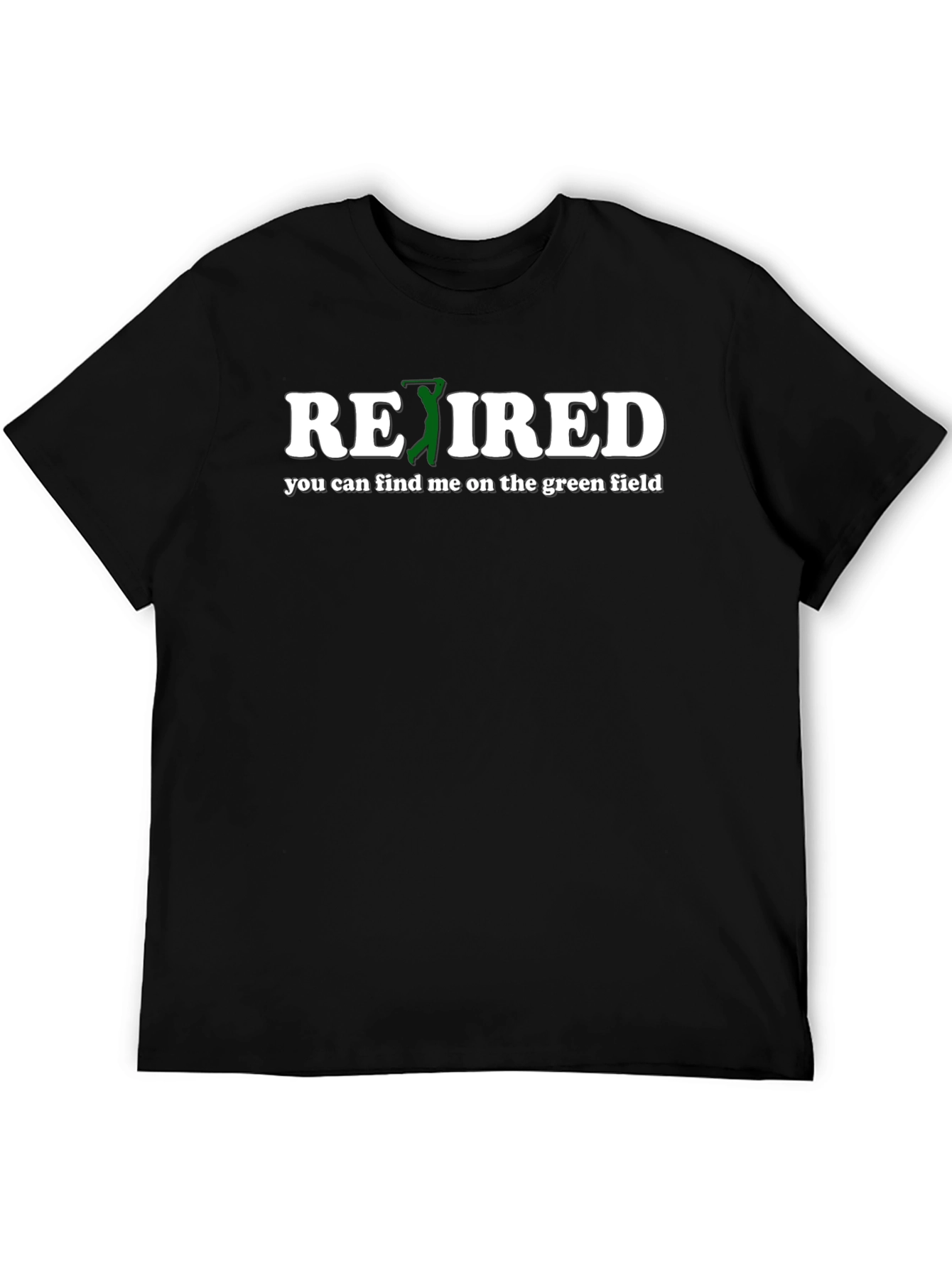 Black Retired Golf T-Shirt - Find Me On The Green Field view 5