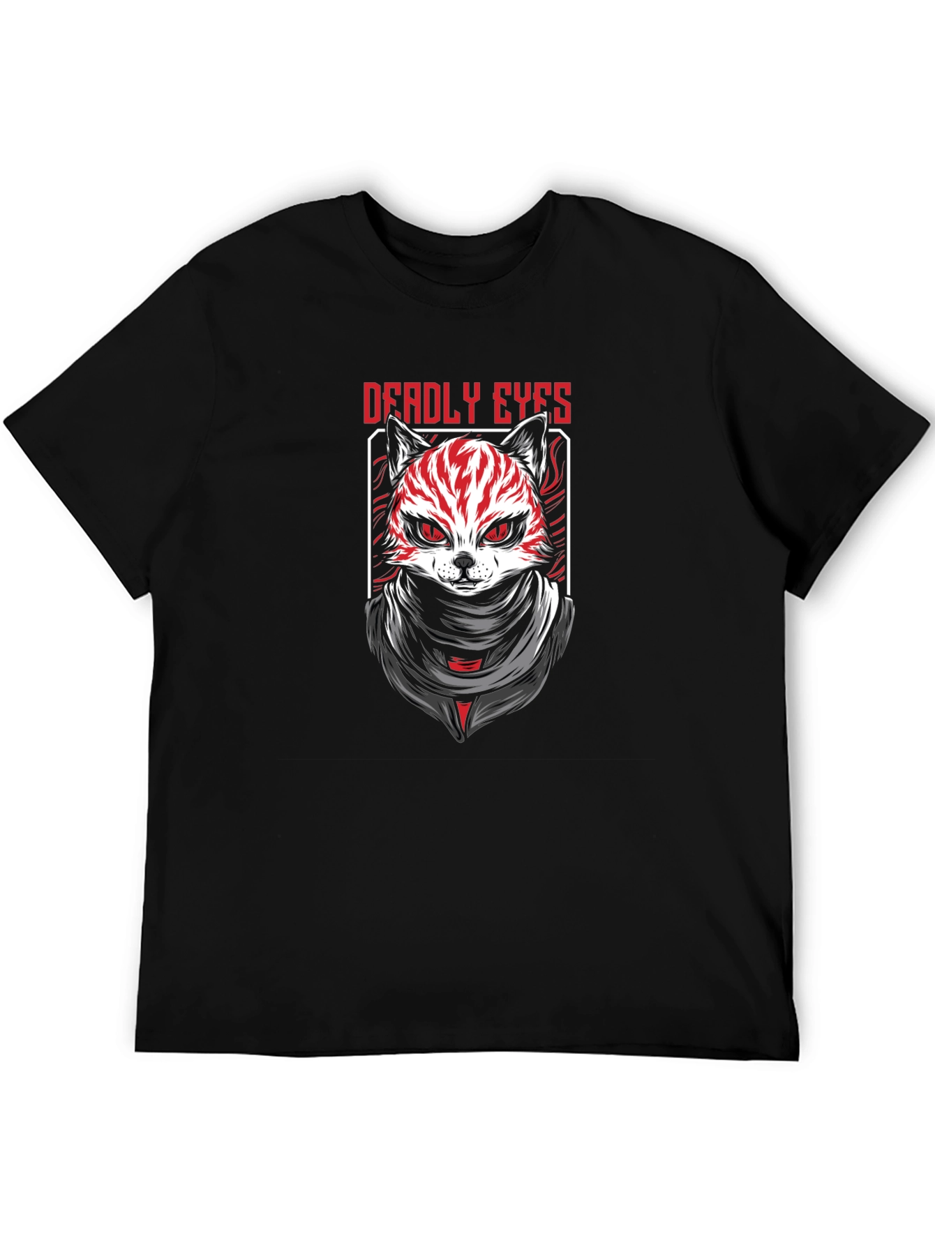 Black Deadly Eyes Graphic Tee - Men's Black T-Shirt view 5