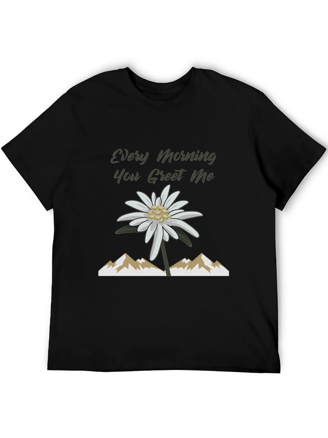 Black Every Morning Tee: Mountain Flower Graphic view 5