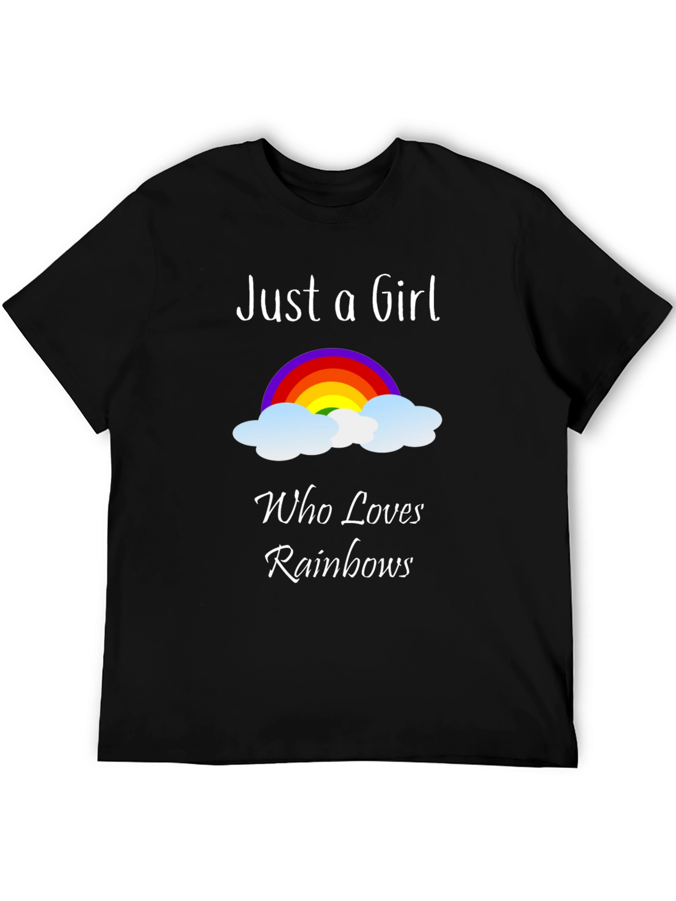Black Rainbow Lover Women's Graphic Tee - Black view 5