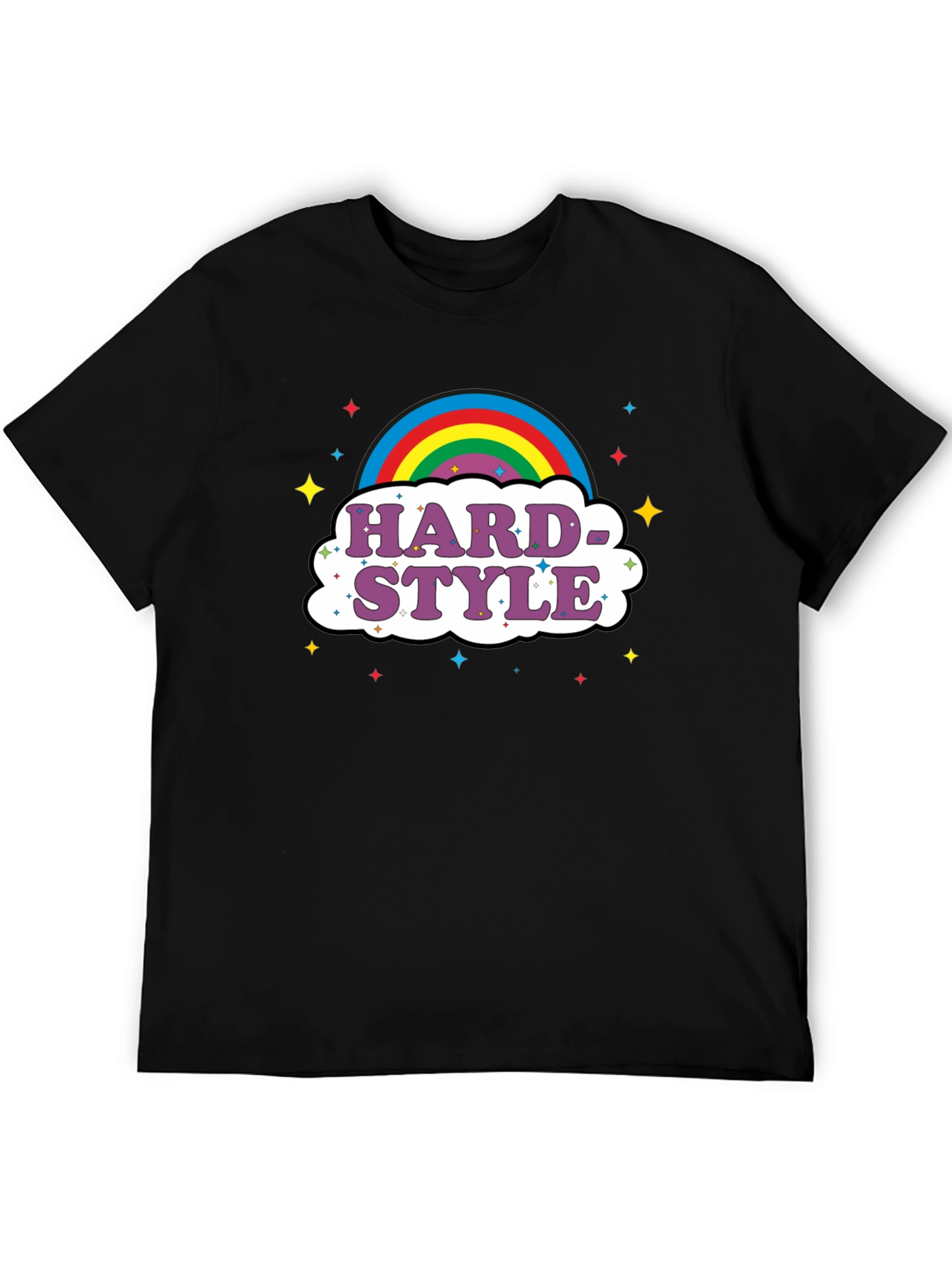 Black Hardstyle Rainbow Graphic Tee view 5