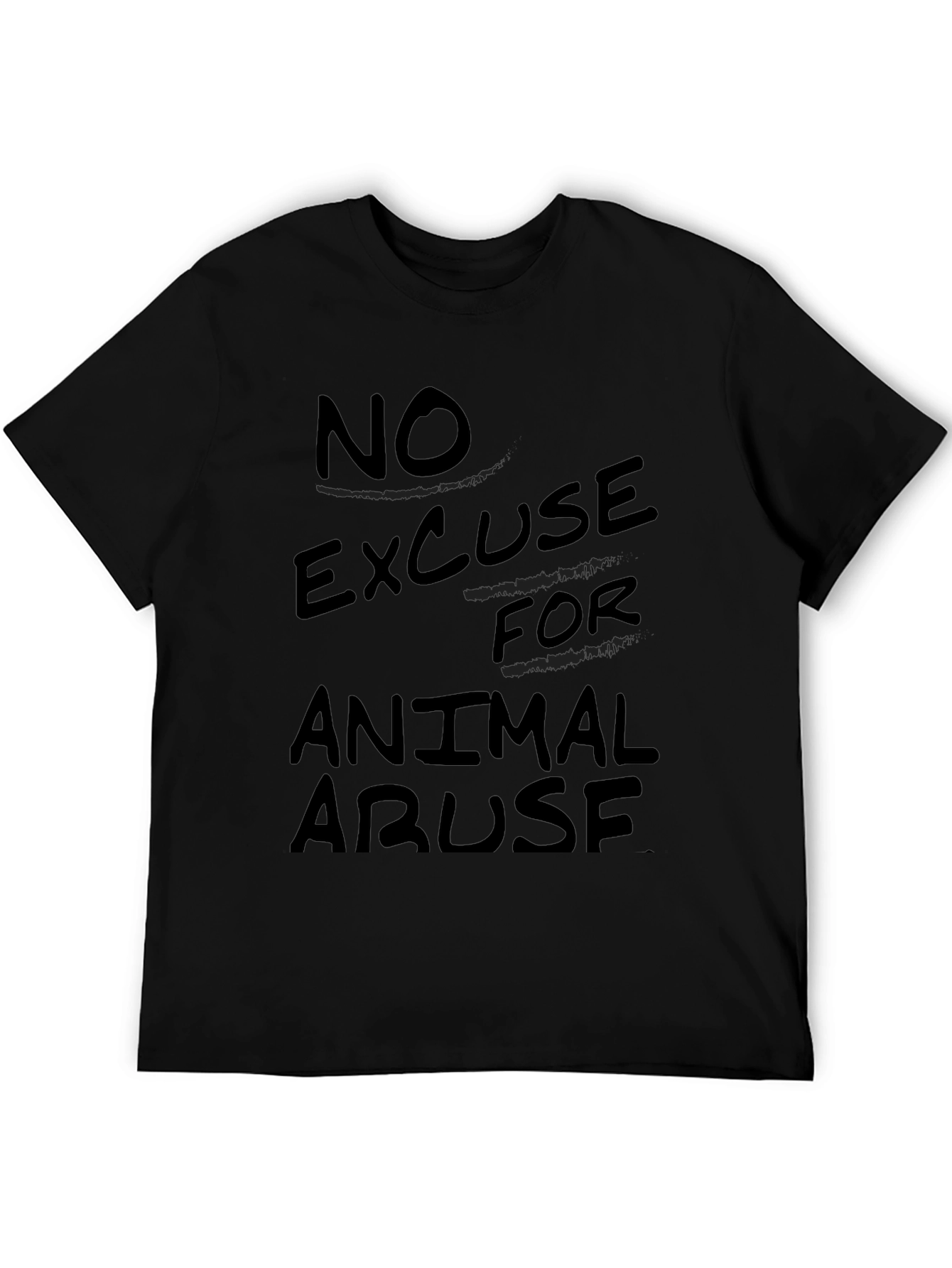 Black No Excuse for Animal Abuse Graphic Tee view 5