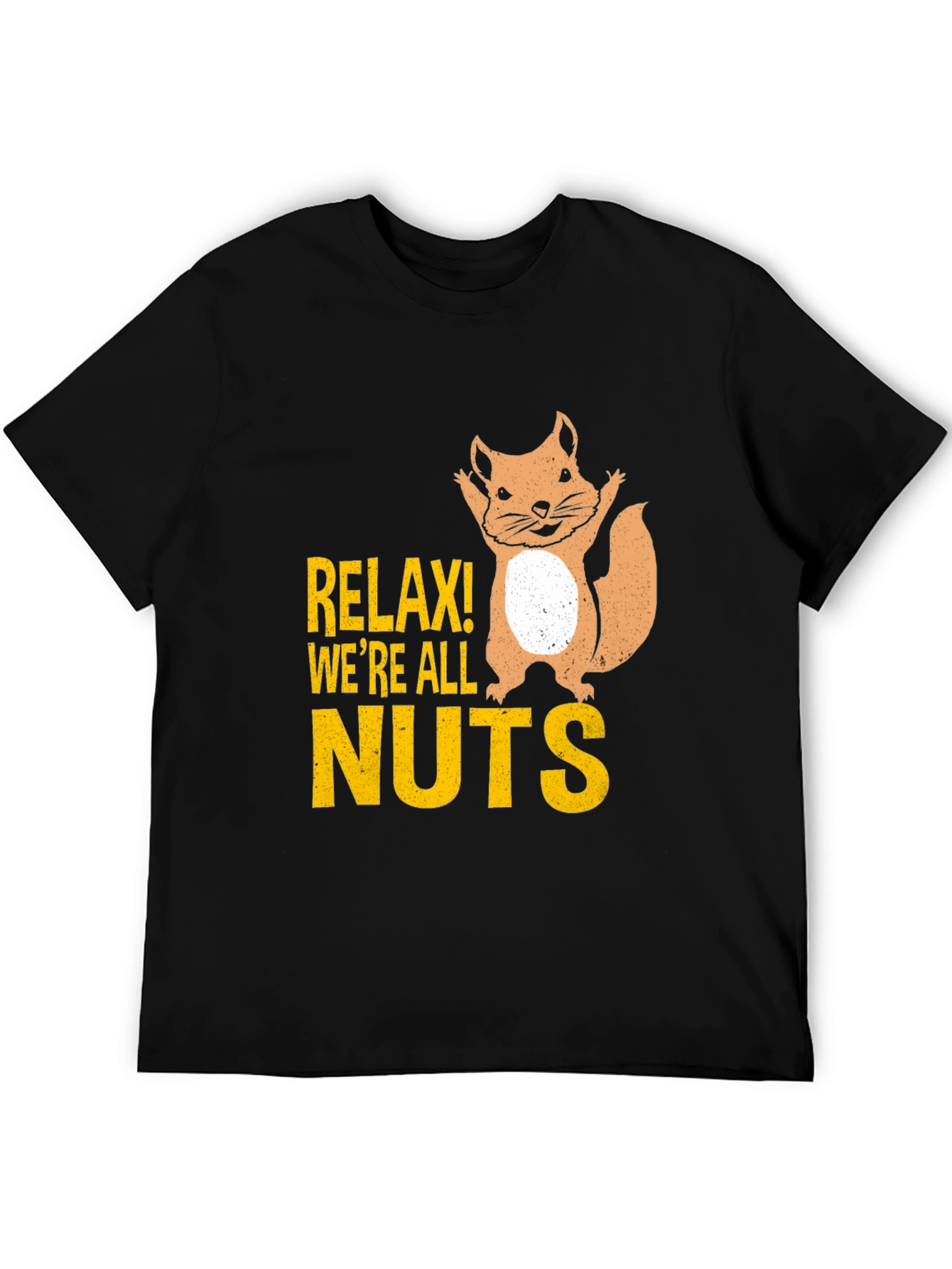 Black Relax! We're All Nuts Graphic Tee - Black view 5