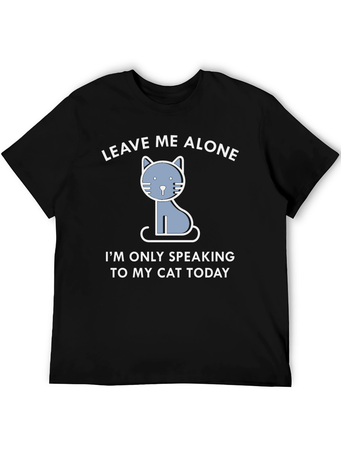 Black Leave Me Alone Cat T-Shirt - Funny Graphic Tee view 5