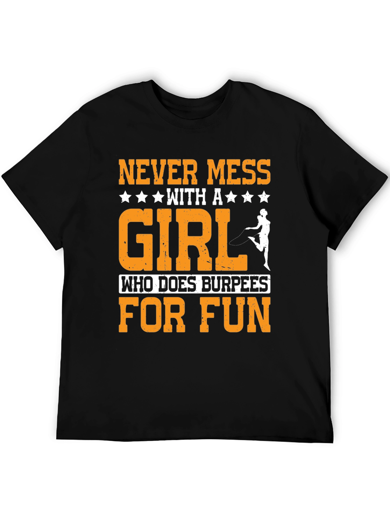 Black Never Mess with Burpees Girl T-Shirt view 5