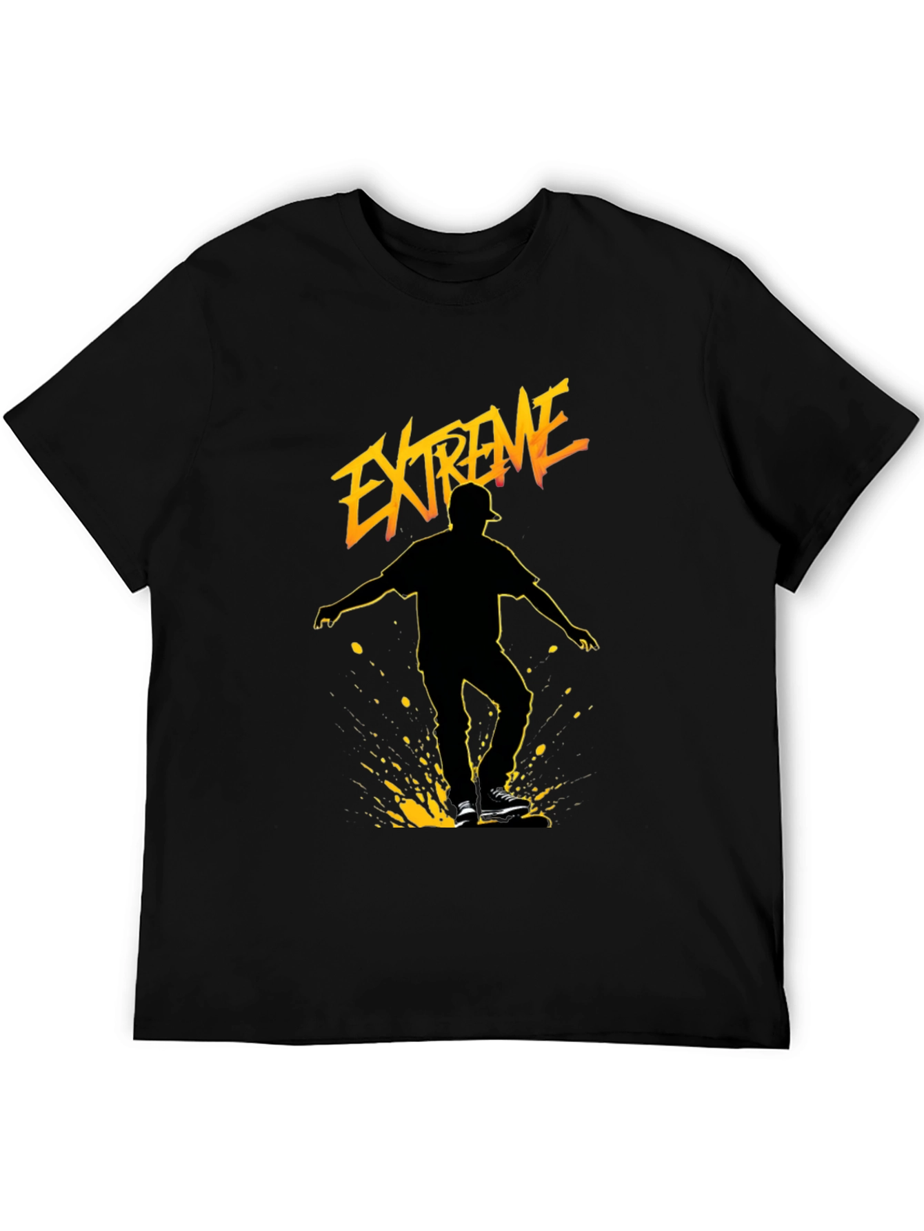 Black Extreme Skater Graphic Tee - Black Cotton Blend view 5