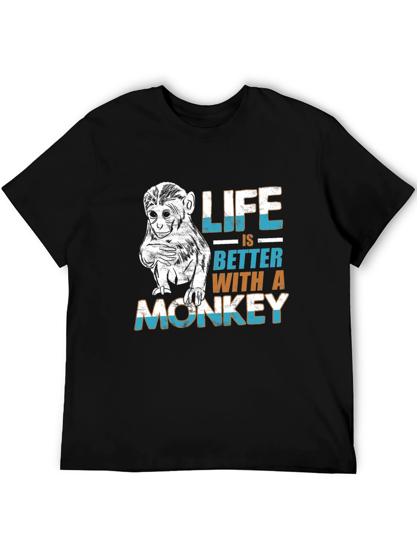 Black Life is Better Monkey Graphic Tee view 5