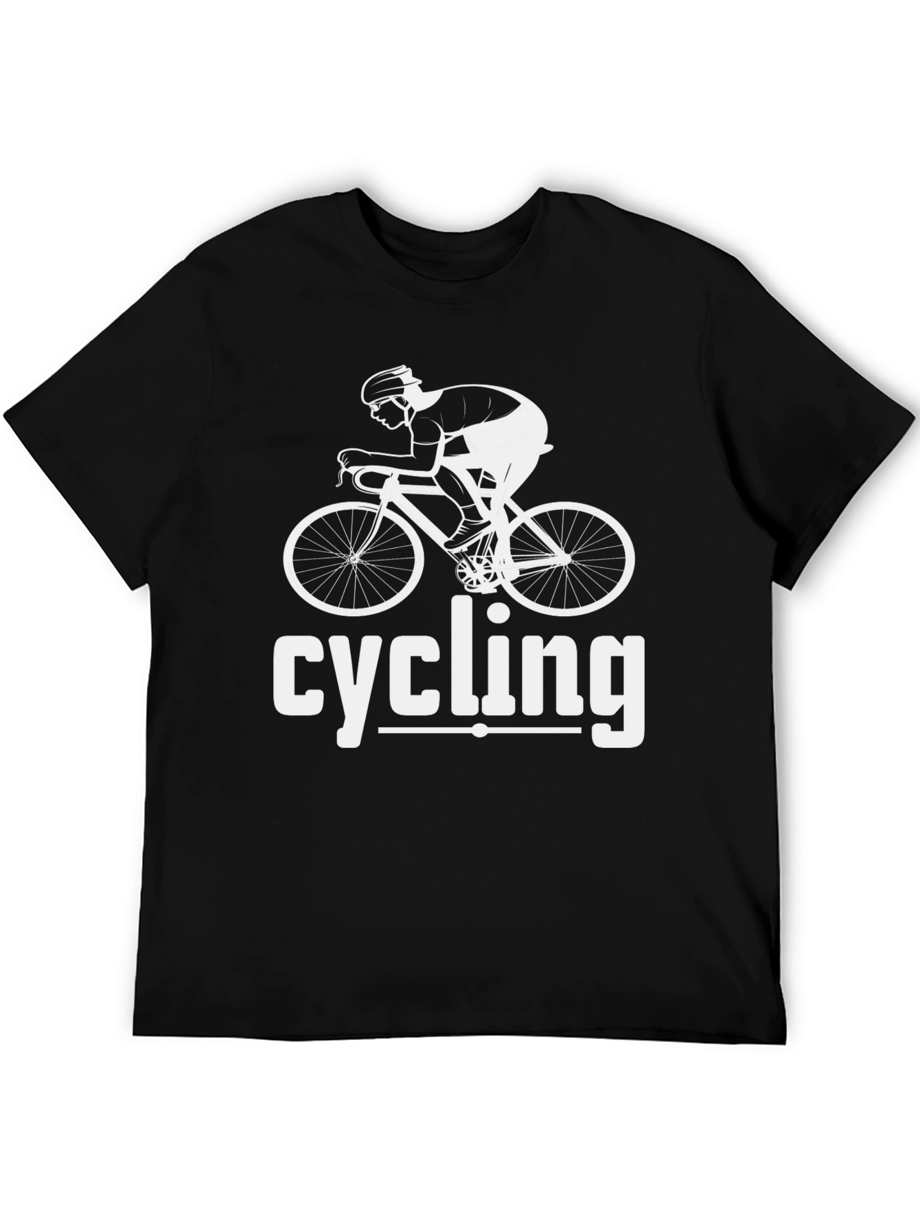 Black Cycling Graphic Tee - Black Cotton Blend view 5