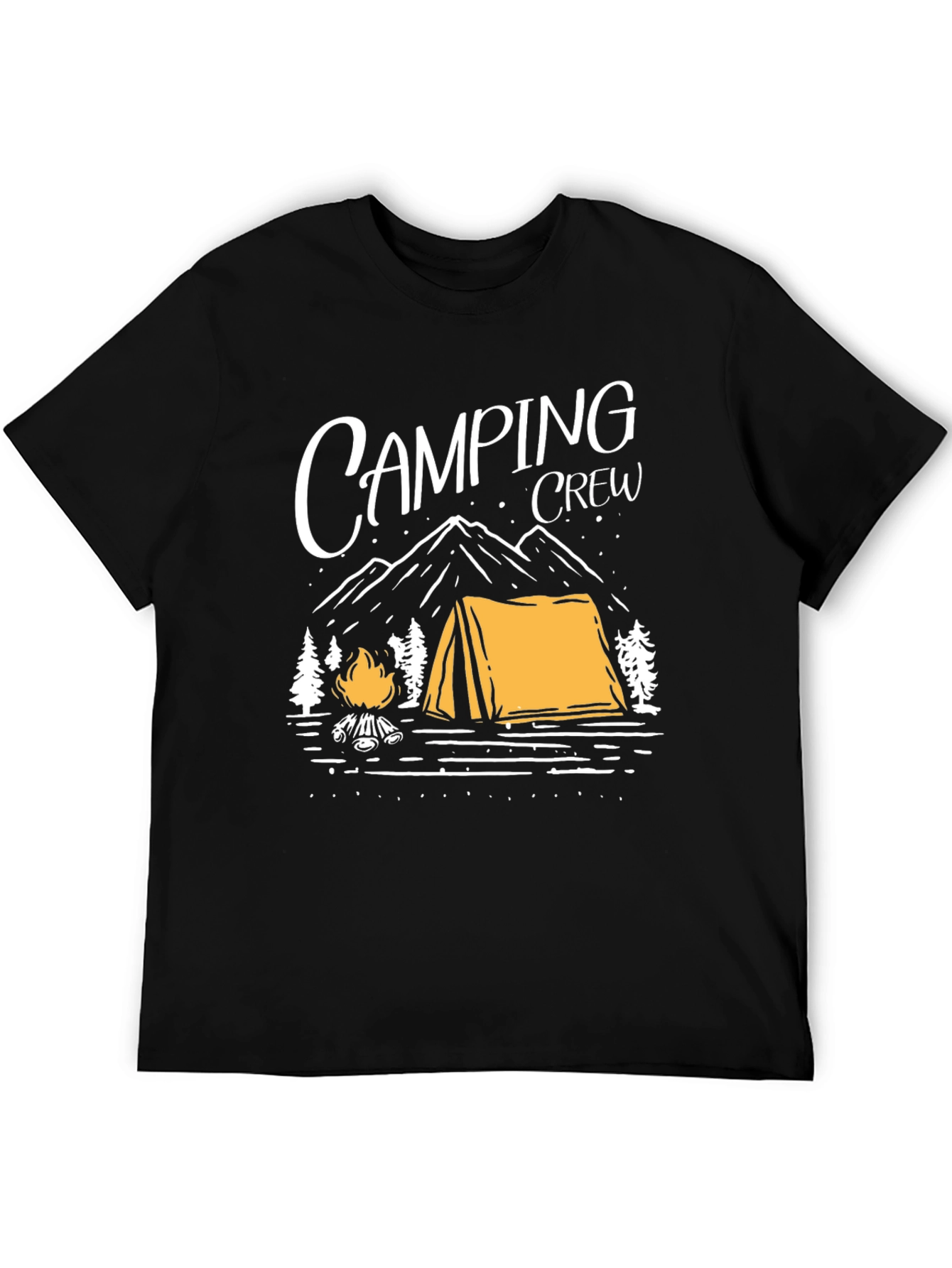 Black Camping Crew Graphic Tee - Outdoor Adventure Shirt view 5
