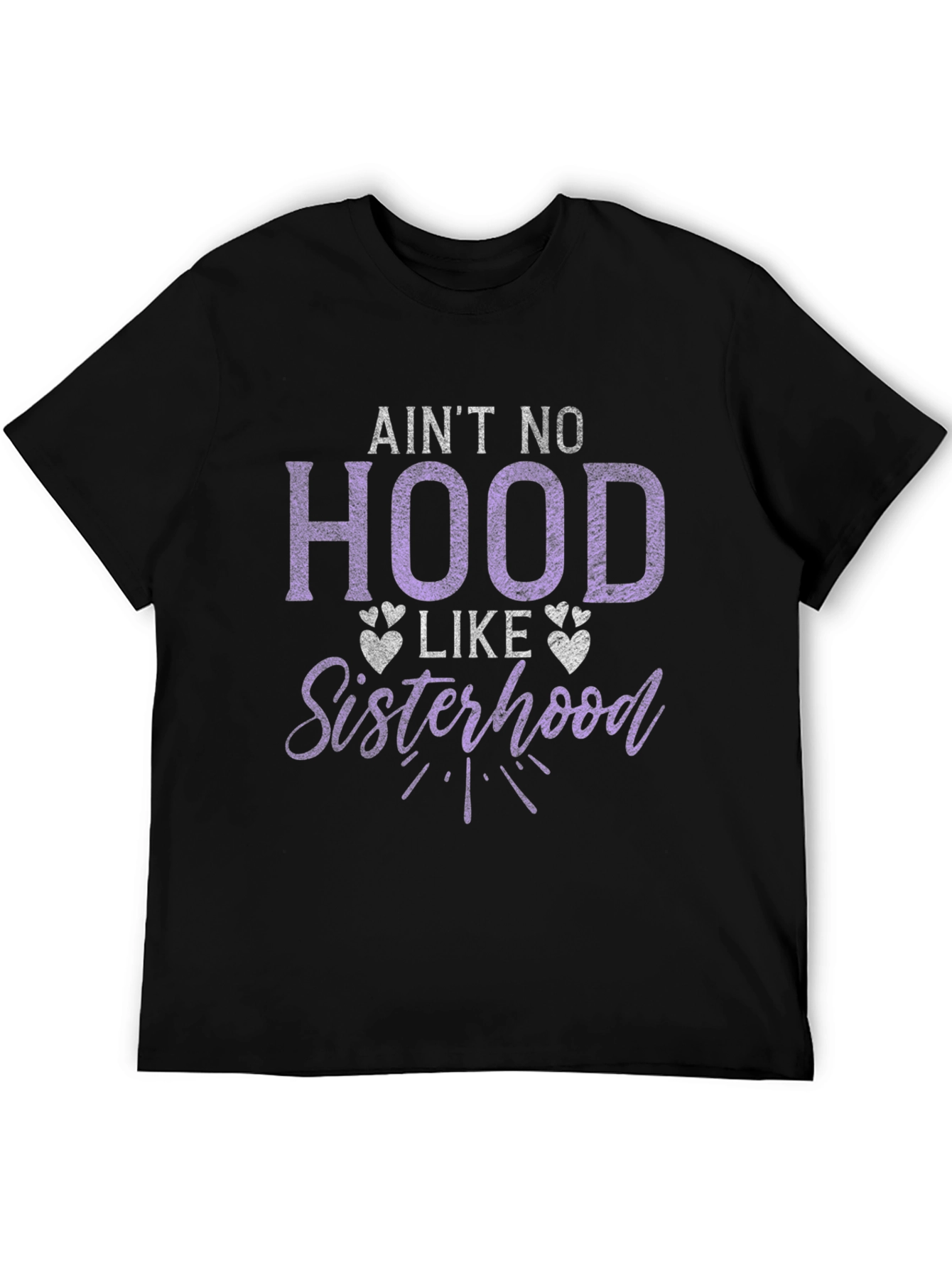 Black Ain't No Hood Like Sisterhood Graphic T-Shirt view 5