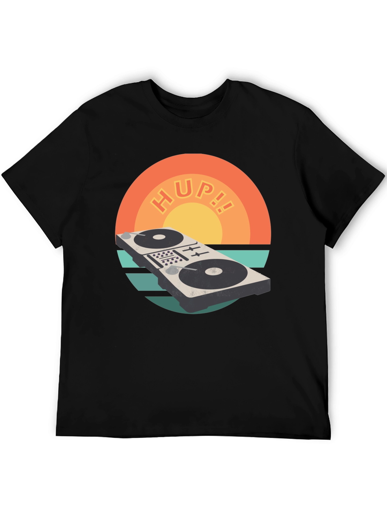 Black Retro DJ Mixer T-Shirt - HUP!! Graphic Tee view 5