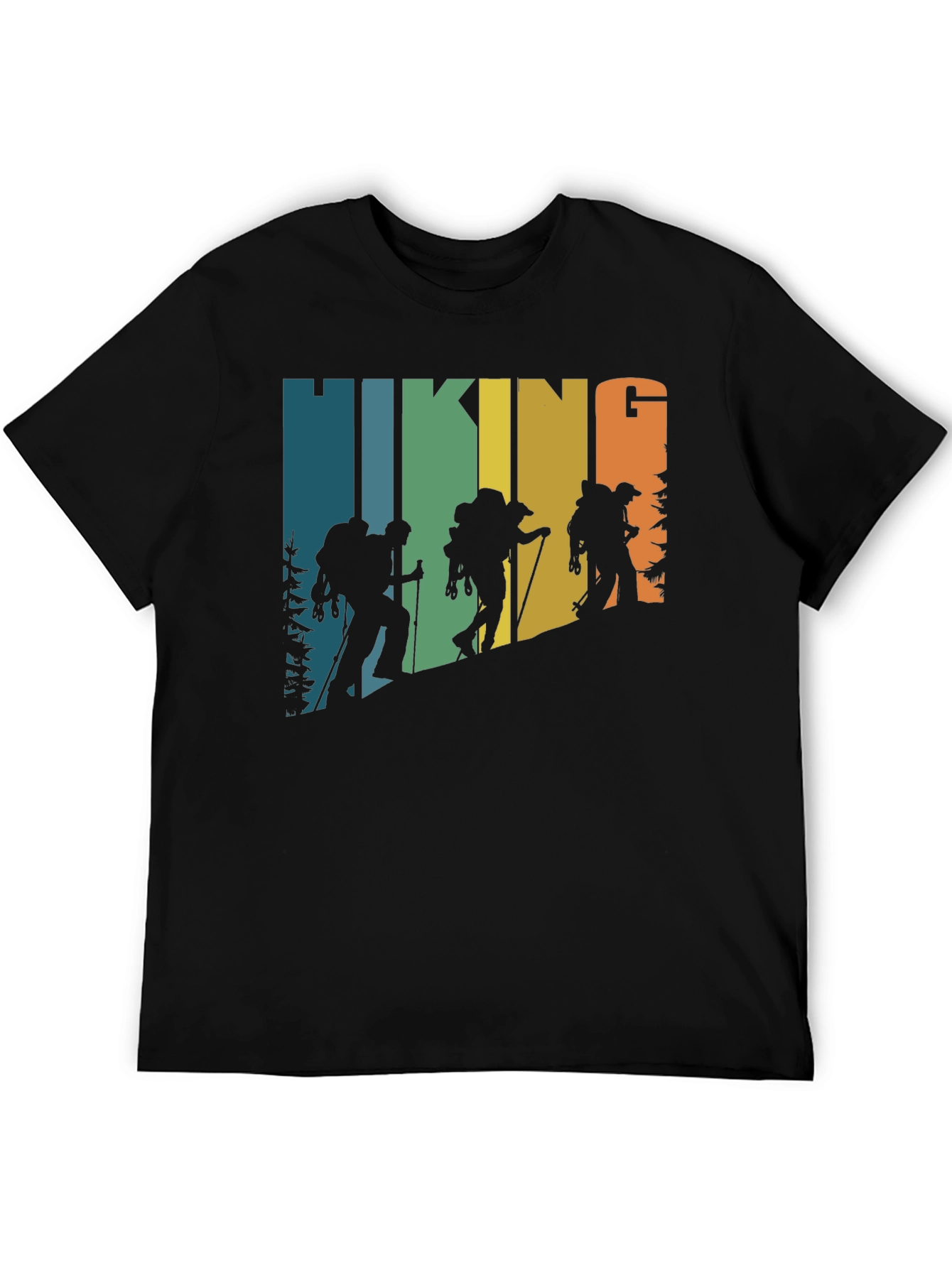 Black Hiking Retro T-Shirt Outdoor Adventure Tee view 5