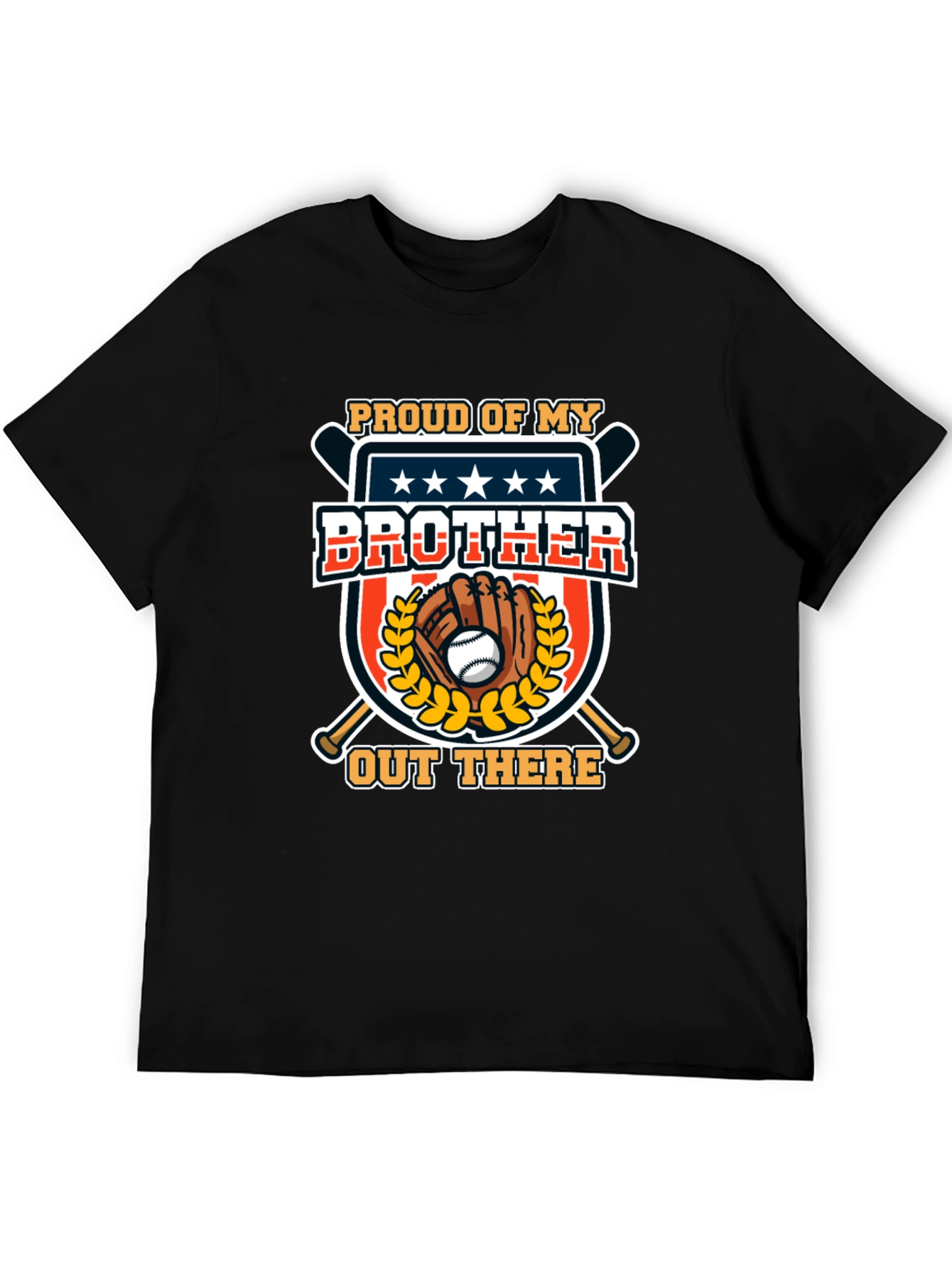 Black Proud Brother Baseball T-Shirt view 5