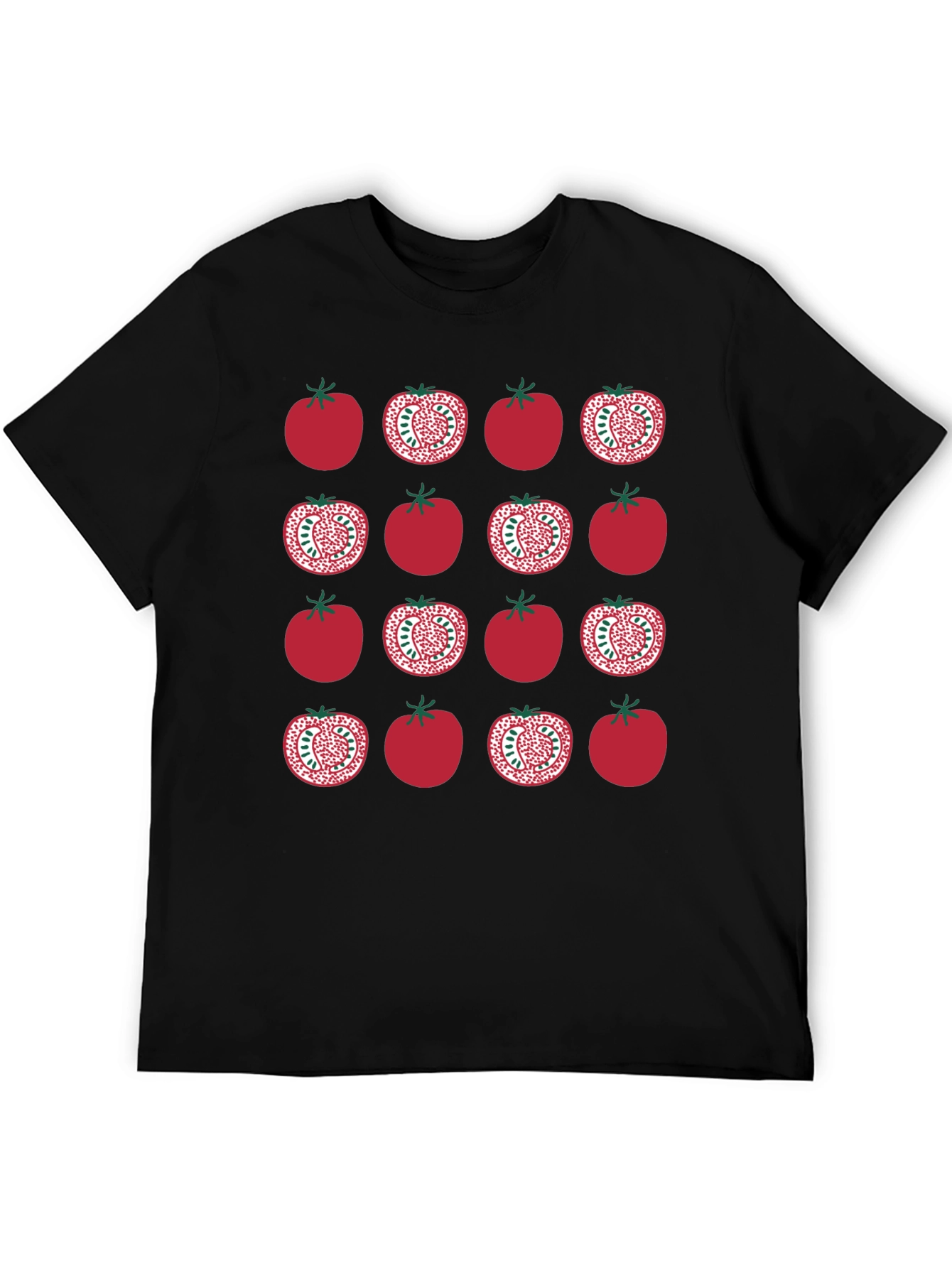 Black Tomato Pattern Black T-Shirt view 5