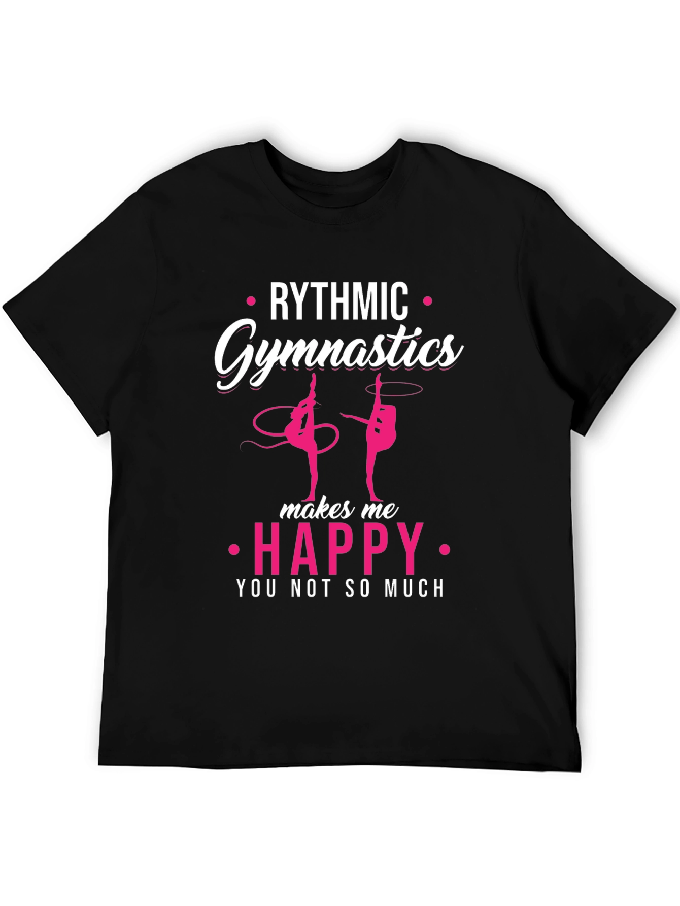Black Rhythmic Gymnastics Happy T-Shirt view 5