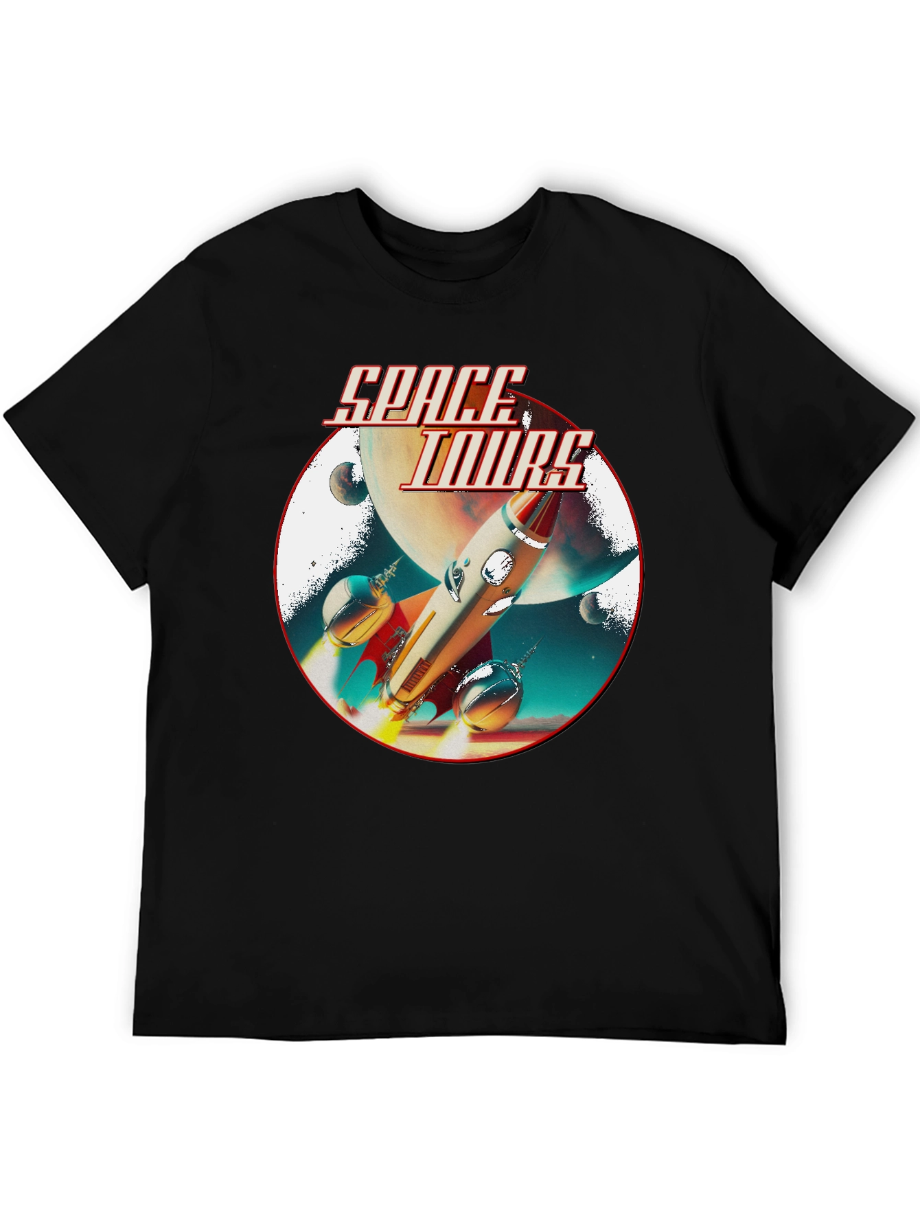 Black Space Tours Black T-Shirt view 5