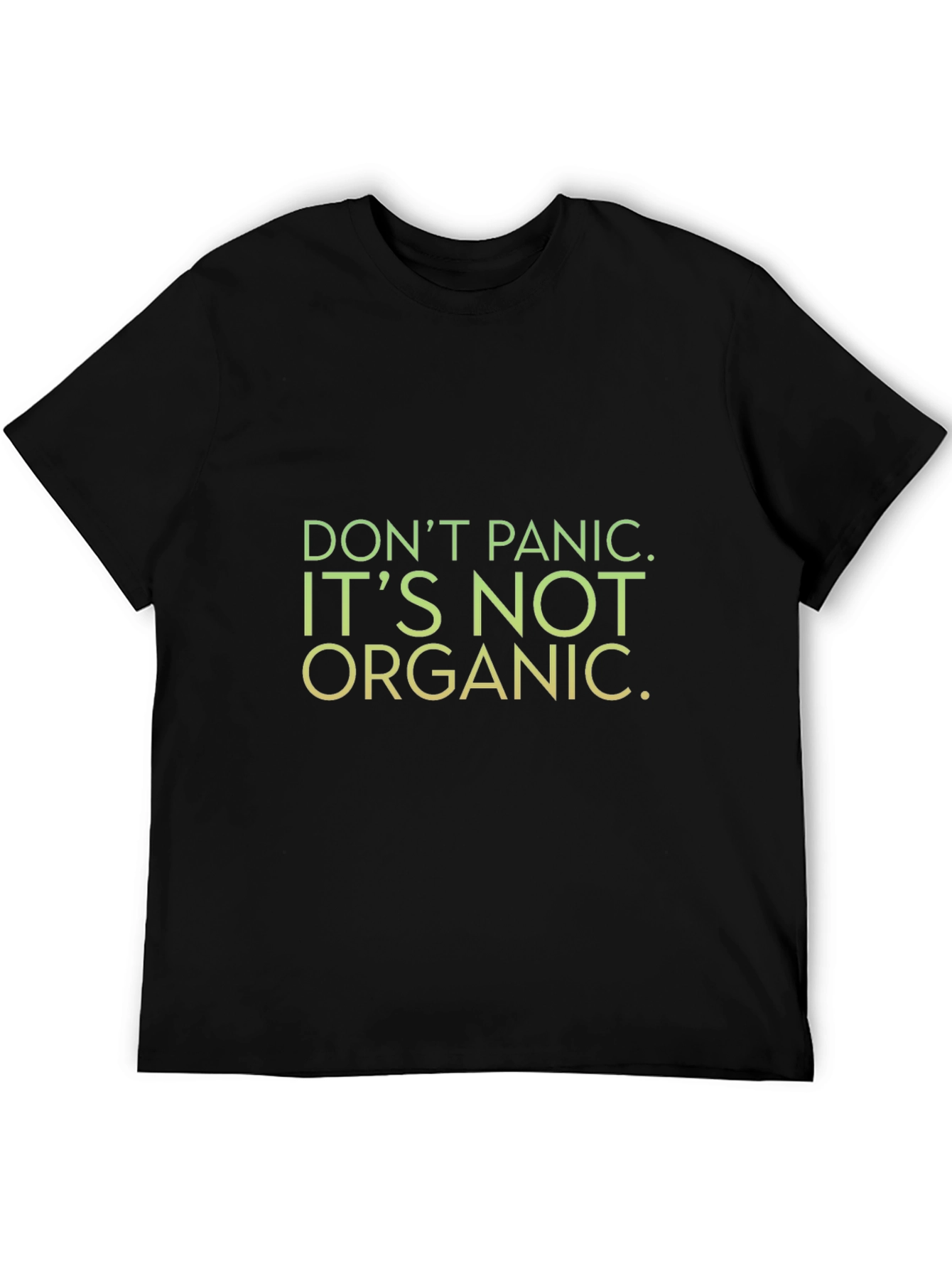 Black Funny Slogan Tee - Don't Panic, It's Not Organic view 5